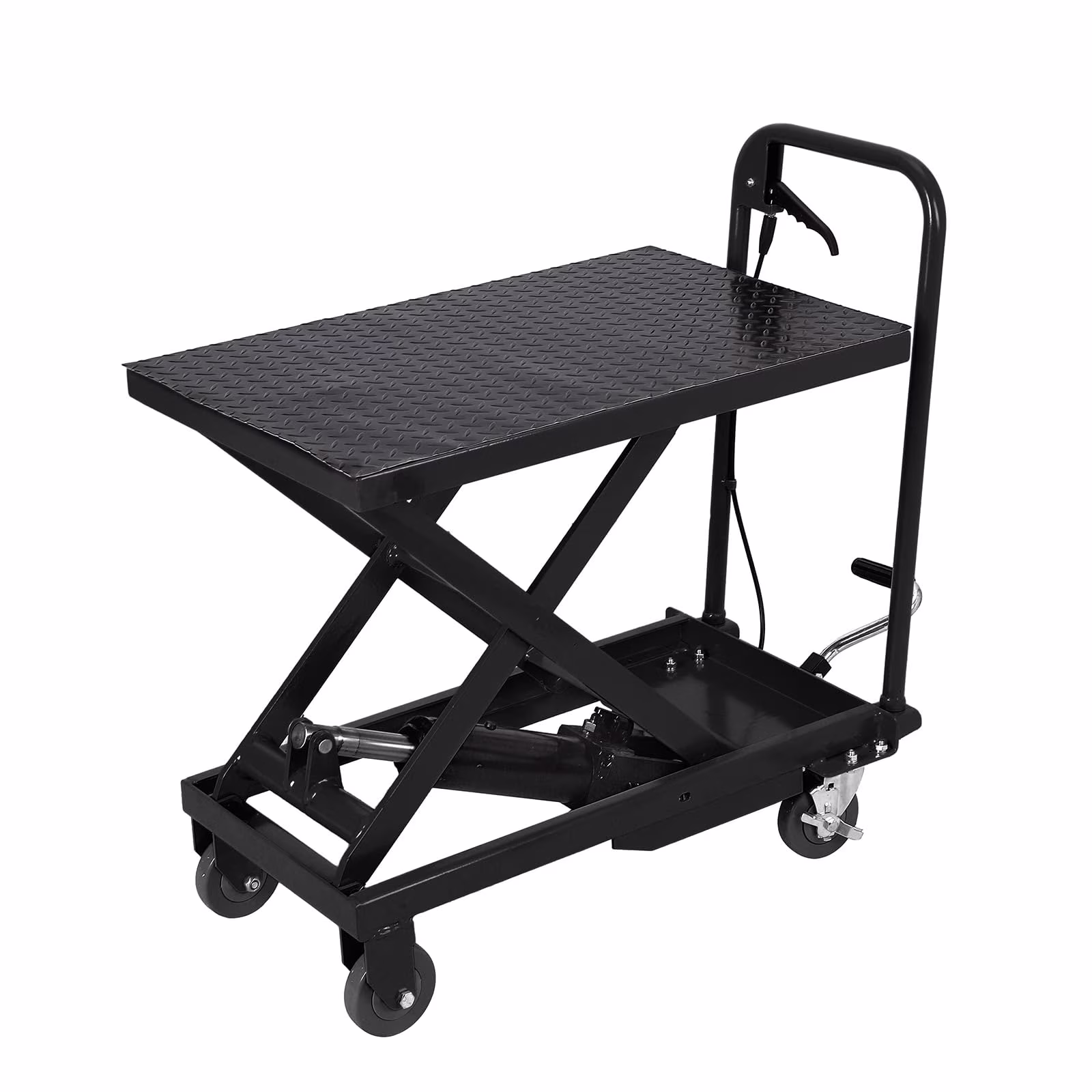 M Optimized Hydraulic Lift Cart, 1100 lb Capacity Manual Scissor Lift Table 33.5 in Lifting Height
