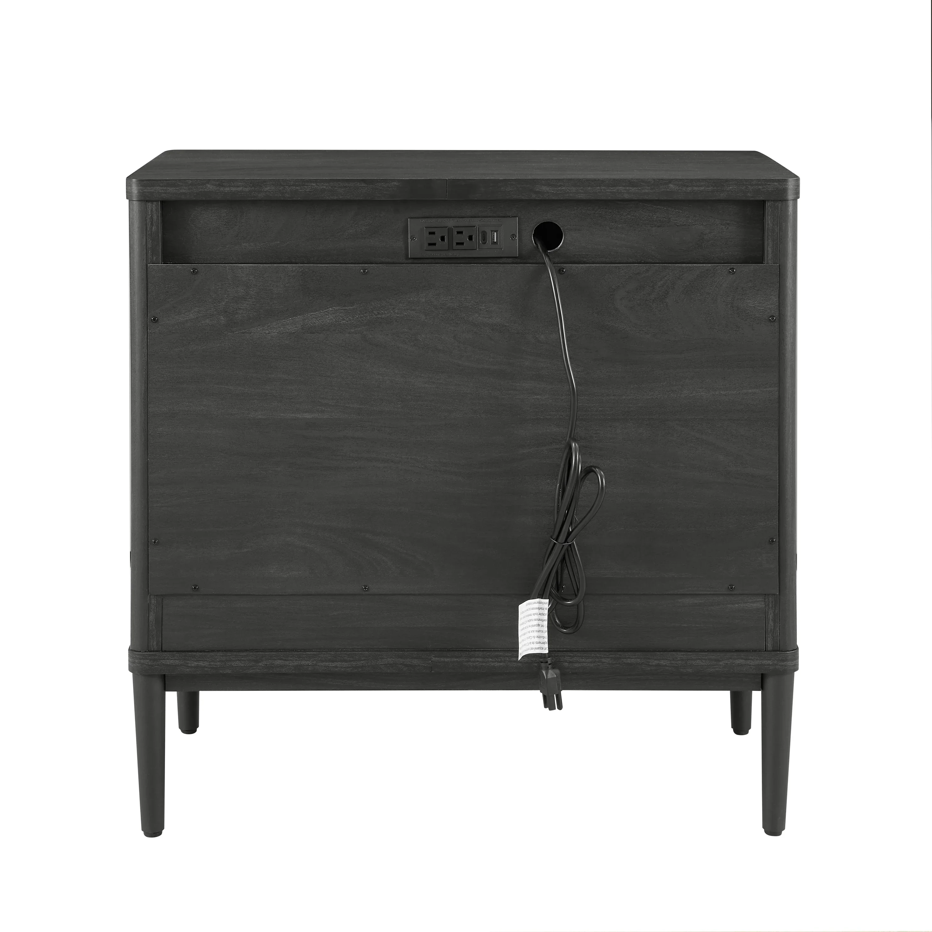Better Homes & Gardens Oaklee 3 Drawer Nightstand with USB, Charcoal Finish