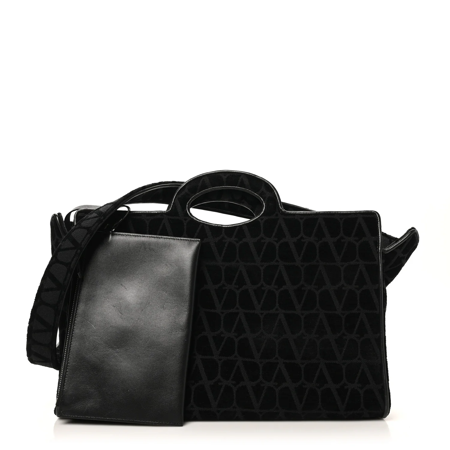 Toile Iconographe Goatskin Le Troisieme Shopping Bag Black