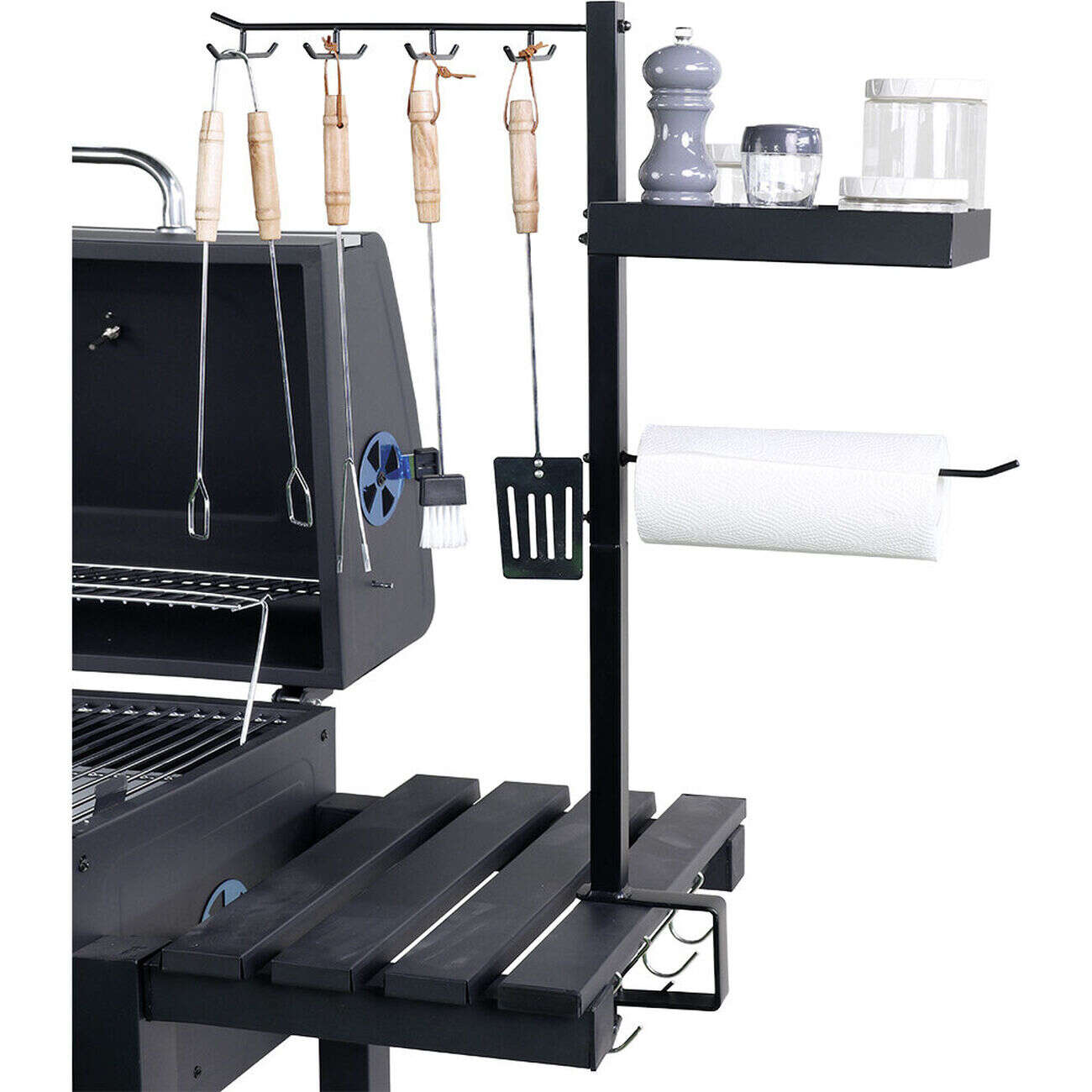 Tablette adaptable barbecue métal noir