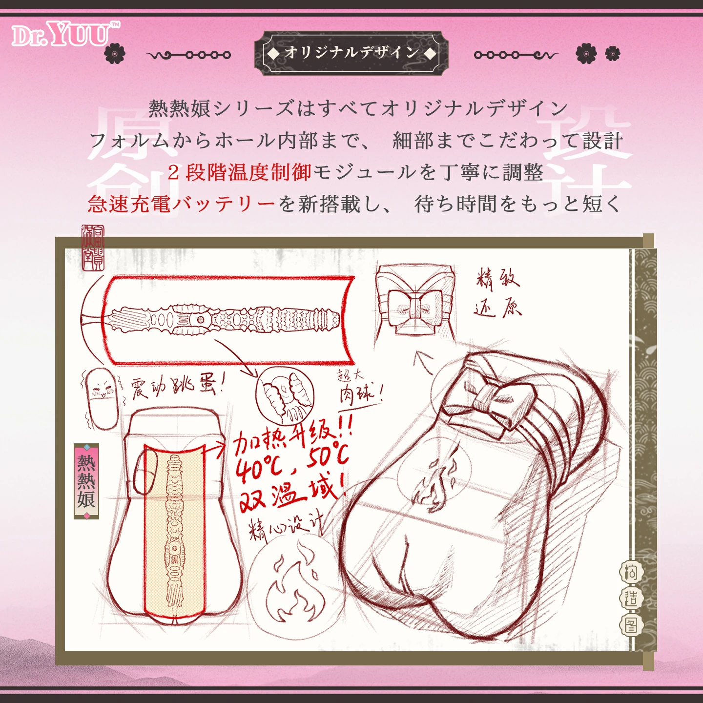 Dr.YUU 熱熱娘五代目のグラフェン加熱ユニットと加熱棒方式を比較する赤外線画像