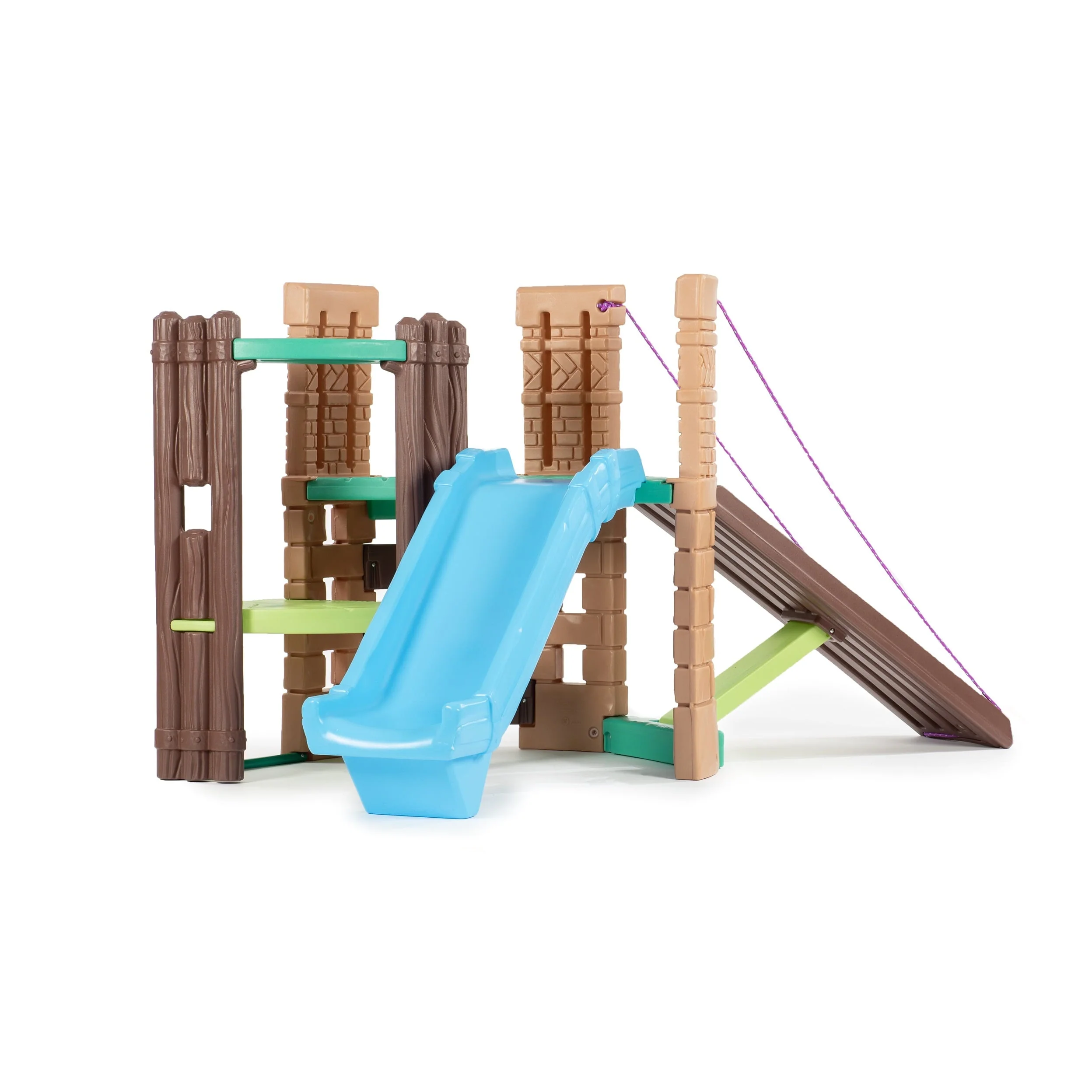 Little Tikes 2 - in - 1 Castle Playground Climber and Slide with Ladder and Plank, Fits up to 3 Kids, Indoor and Outdoor Backyard Playground Set, Multicolor - for Toddlers Boys Girls Ages 3 4 5+