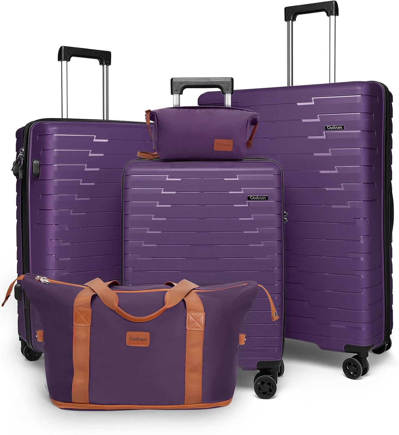 Ensemble de 5 valises à roulettes, valise rigide en ABS avec roulettes multidirectionnelles
