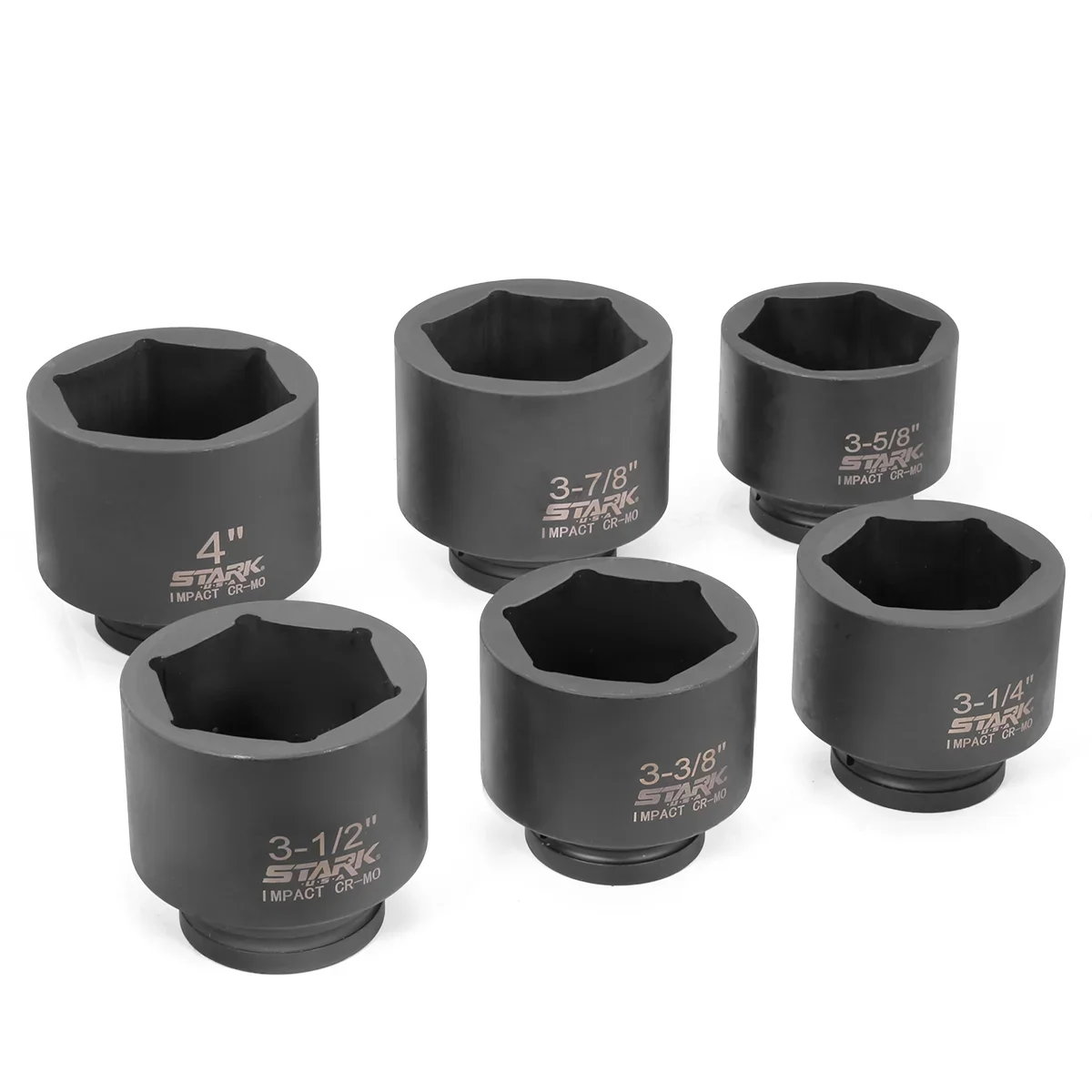 Stark USA 1 Drive 21PC Deep Impact Jumbo Socket Set, 6 Point MM, 27mm - 80mm, CrMo Steel