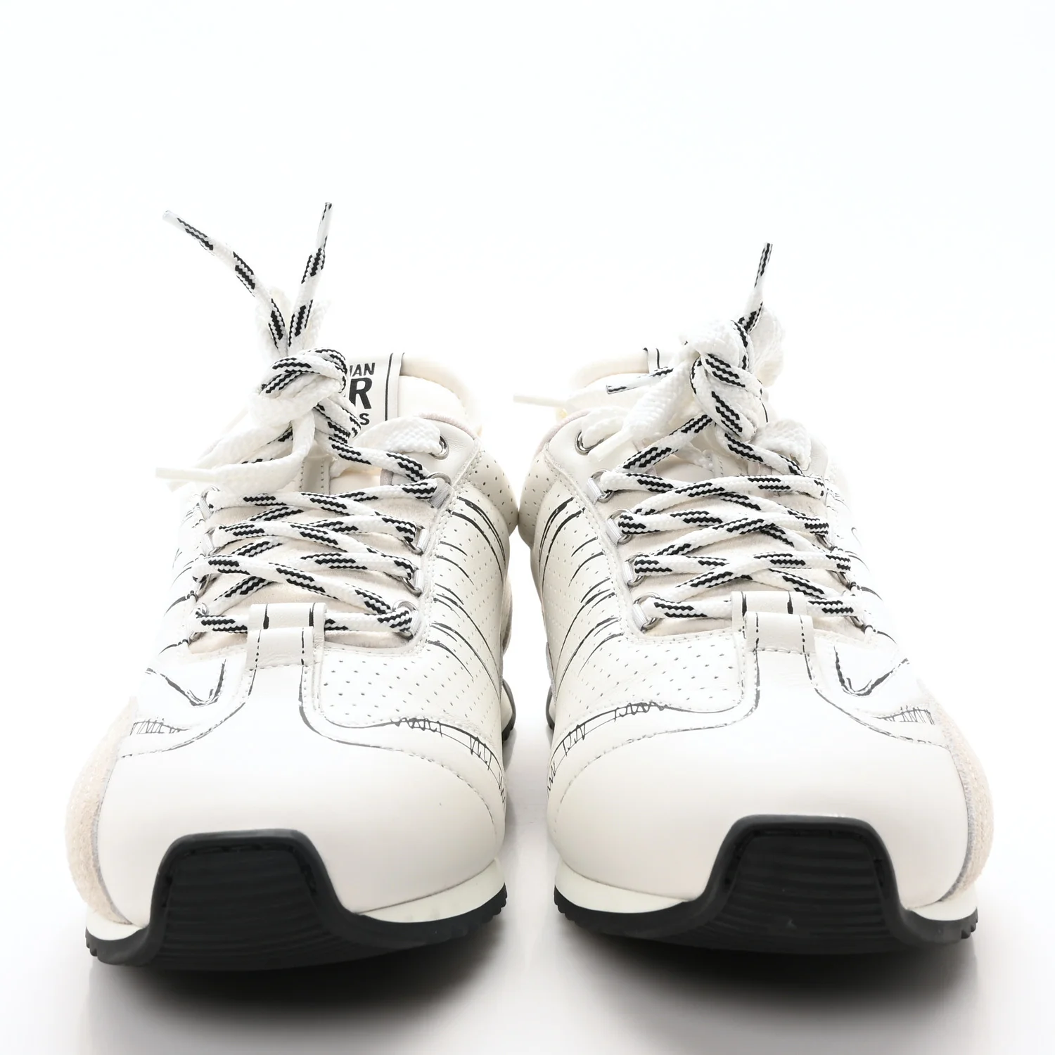 Calfskin Nylon Womens D-Sketch Sneakers 41 White