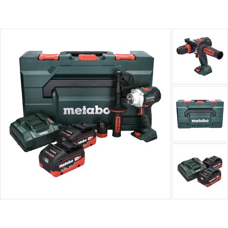Metabo – Perceuse-visseuse sans fil 18V 2x5.5Ah – 602359660 – Moteur Brushless – Couple 130Nm – Ø perçage acier 13mm – Coffret avec chargeur — vue 1