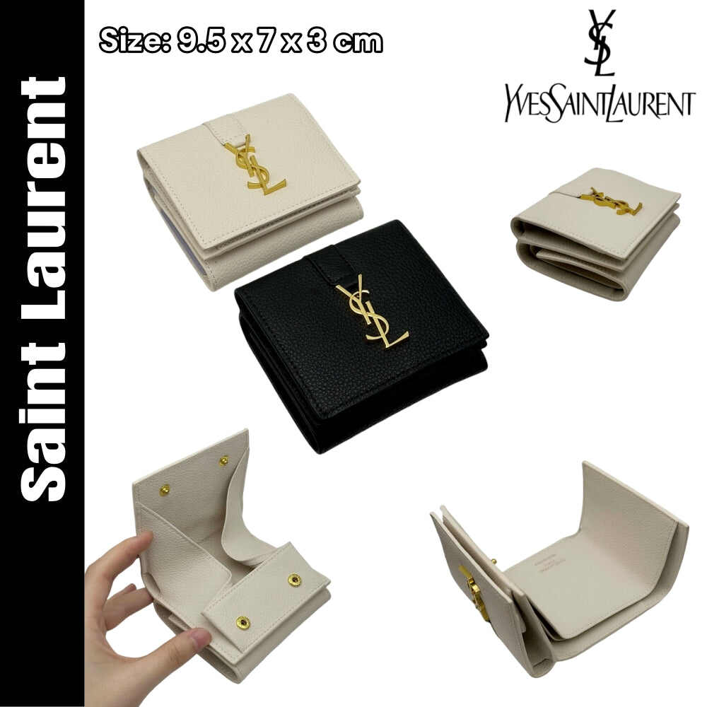 YSL【サンローラン】大人気★小銭入れ付き ミニ 三つ折り財布☆