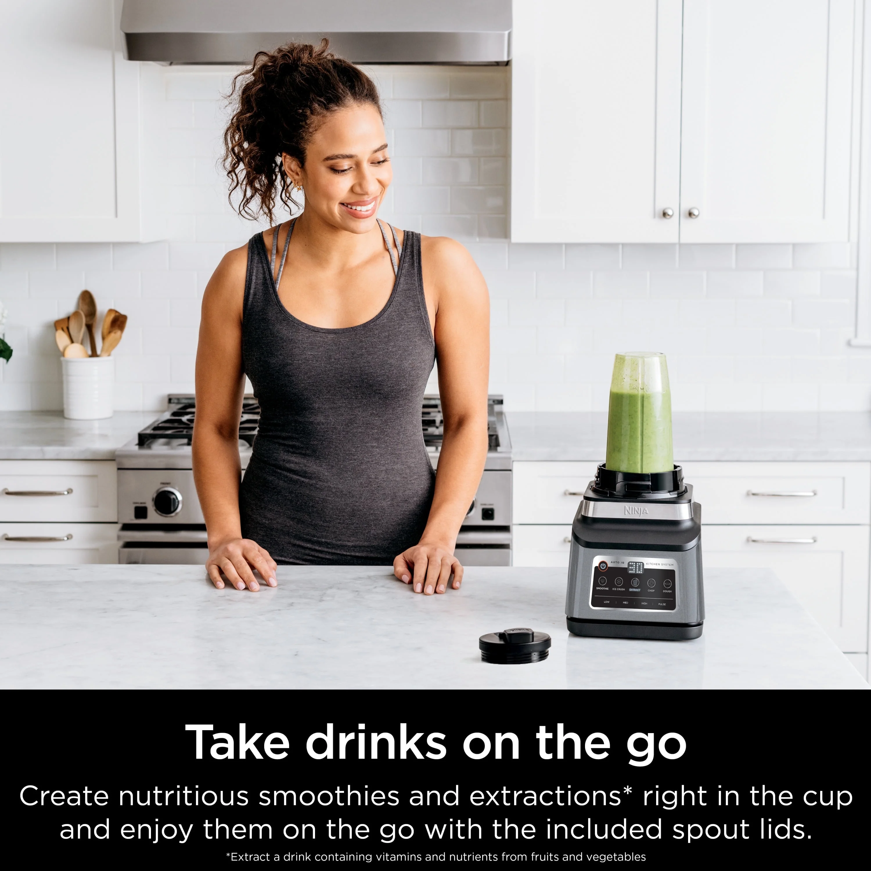 Professional Plus Kitchen System, 1400 Watts, 5 Presets for Smoothies, Chopping, Dough with Auto IQ, 72 oz * Blender Pitcher, 64 oz Processor Bowl, 24 oz To Go Cups, Black, BN800 Image 9