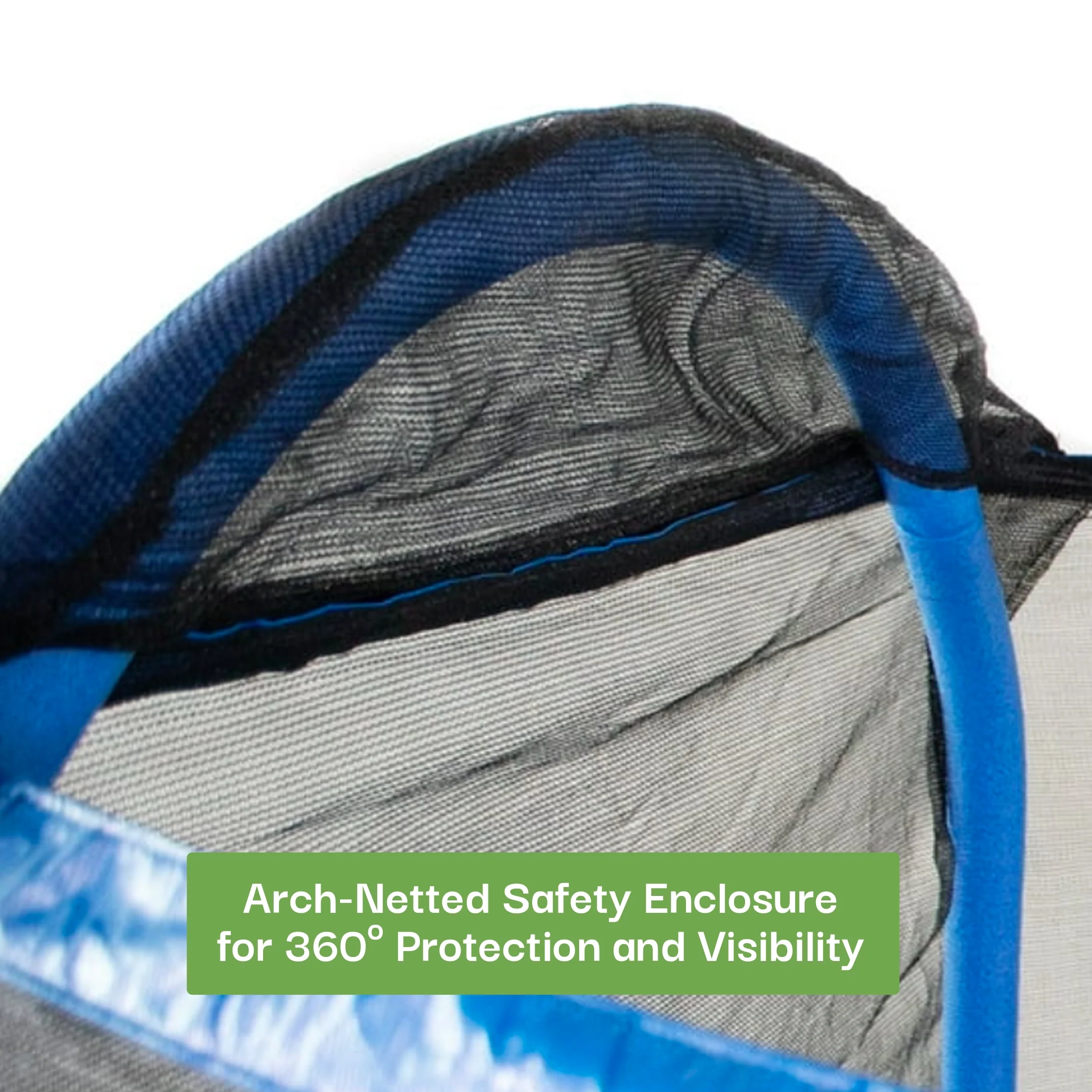 7' My 1st Trampoline for Kids 3-10 with Safety Enclosure Blue and Green - Image 9
