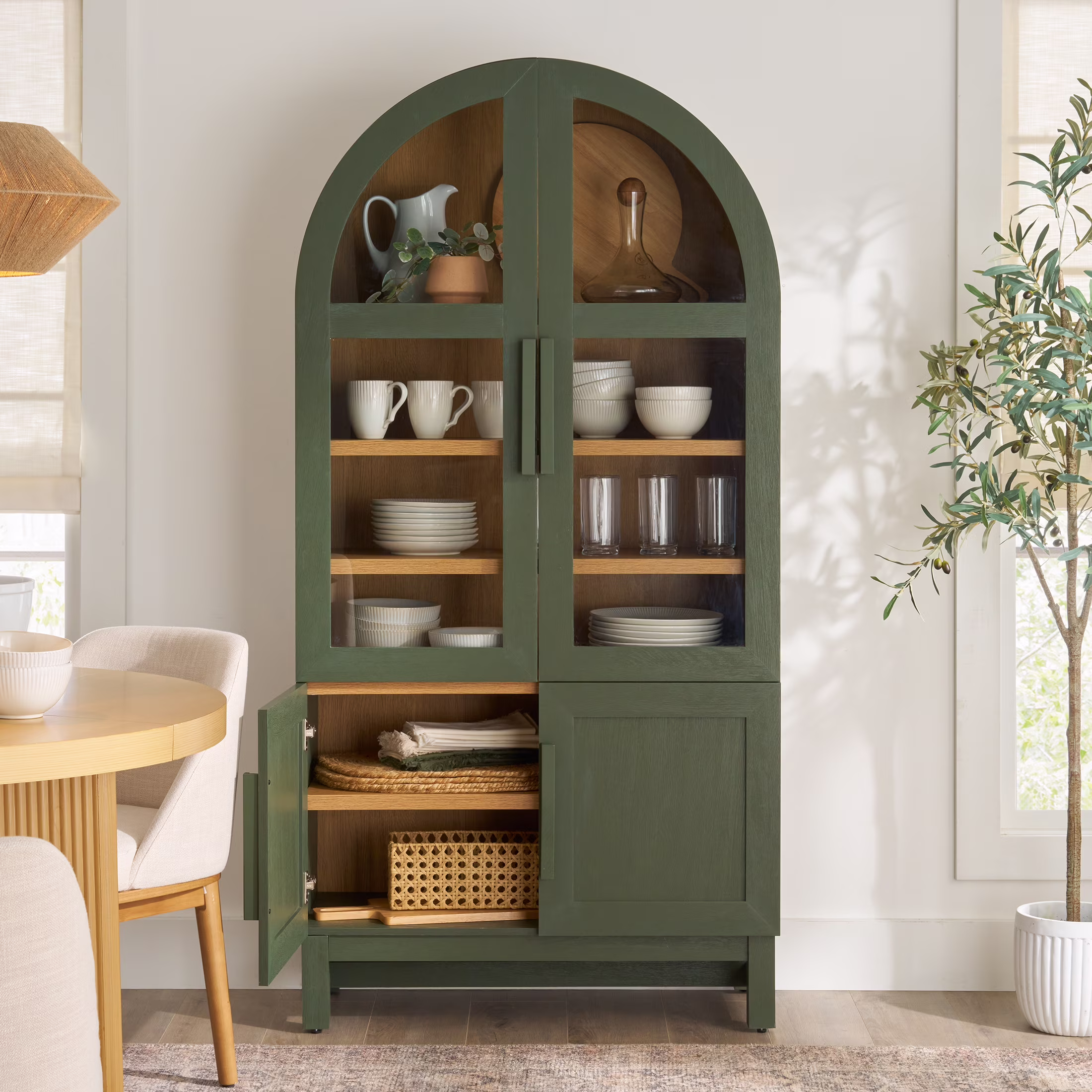Better Homes & Gardens Juliet Kitchen Rounded Arch Cabinet, Rich Black