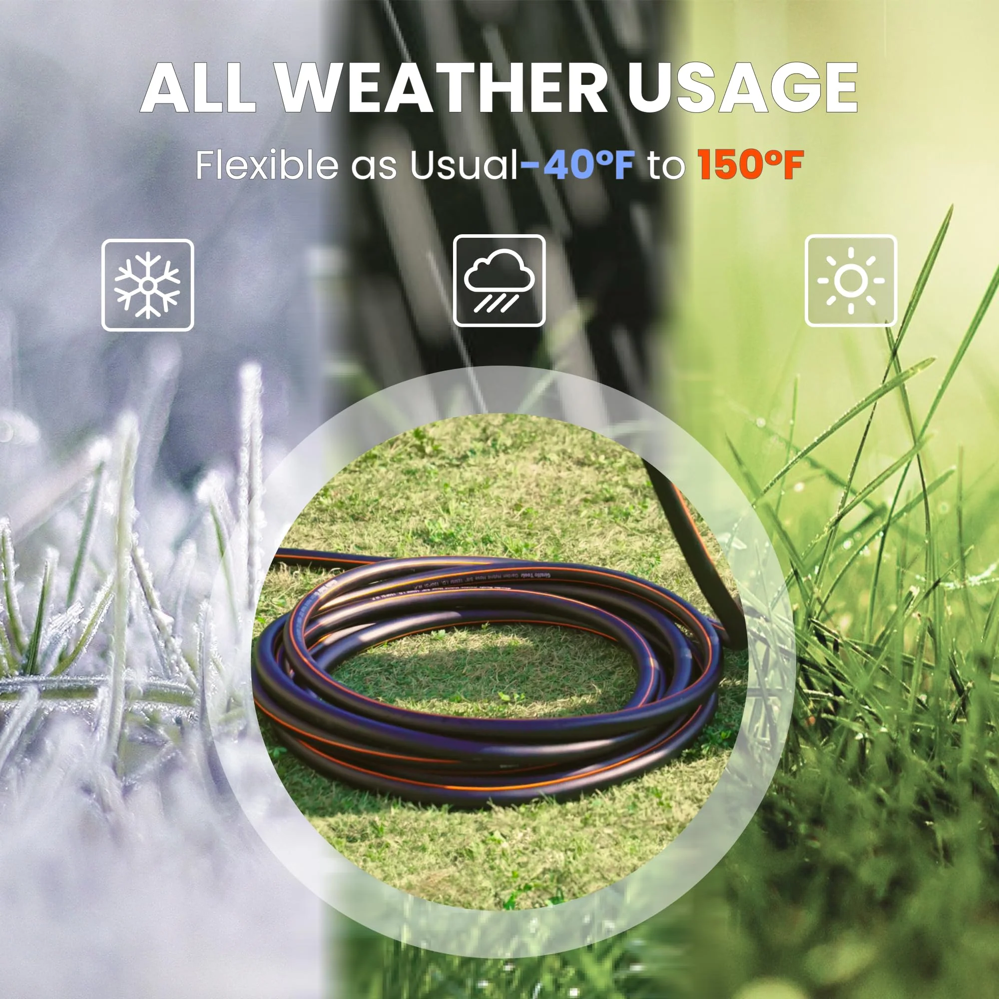 Giraffe Tools Garden Hose 100ft x 5/8 with Swivel Handle