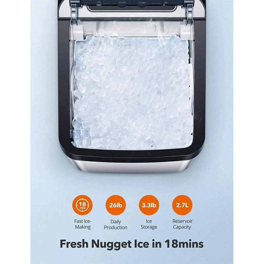 Nugget Ice Maker for Countertop TAOTRONIC Sonic Ice Maker Machine