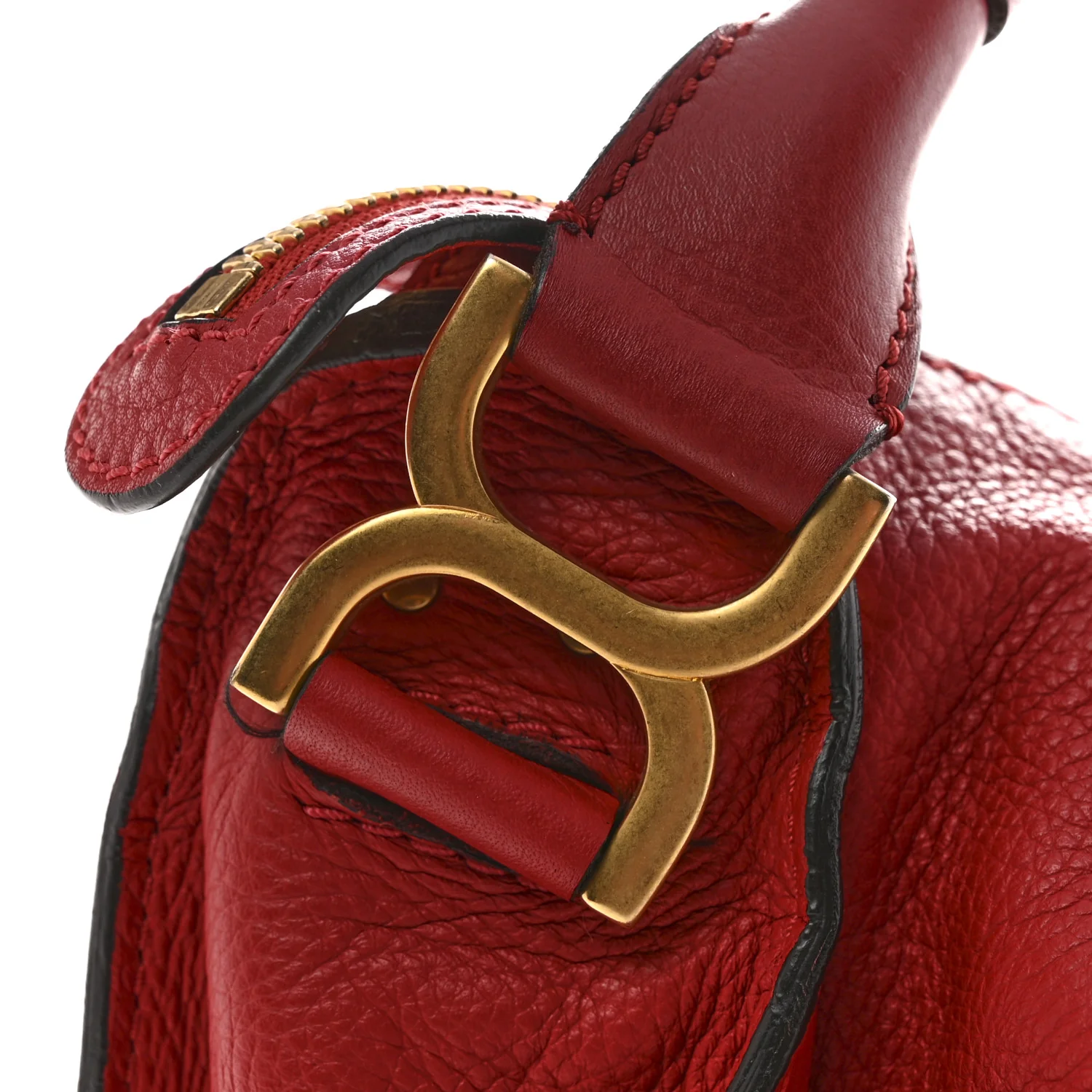 Calfskin Large Marcie Hobo Red