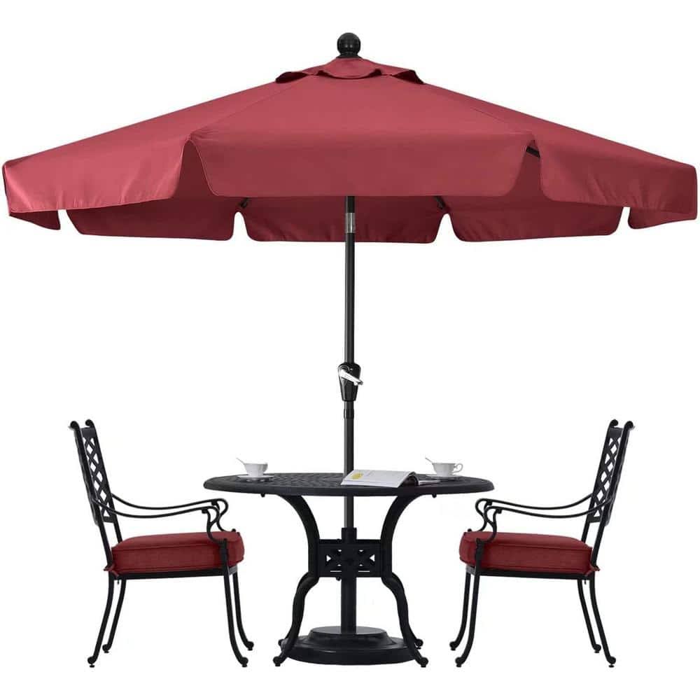 7.5 ft. Aluminum Market Tilt Outdoor Patio Umbrella, Burgundy