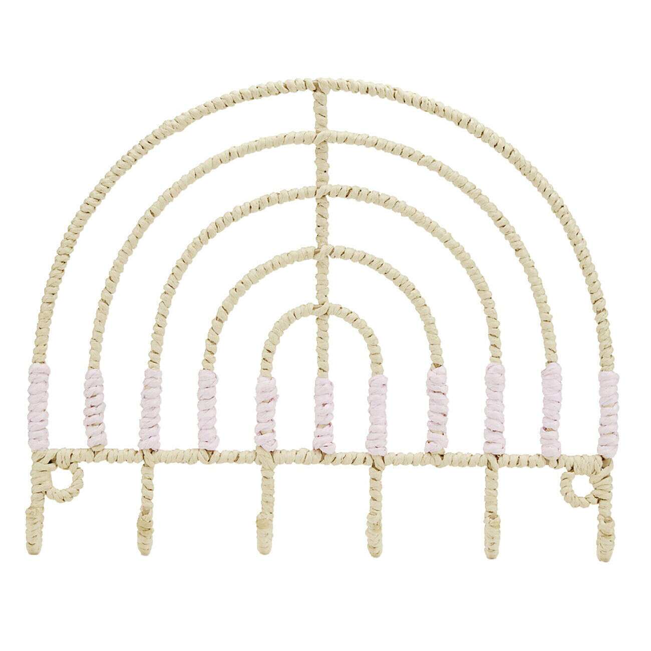 Support 6 crochets papier enroulé et coton 32x33cm (2 modèles)