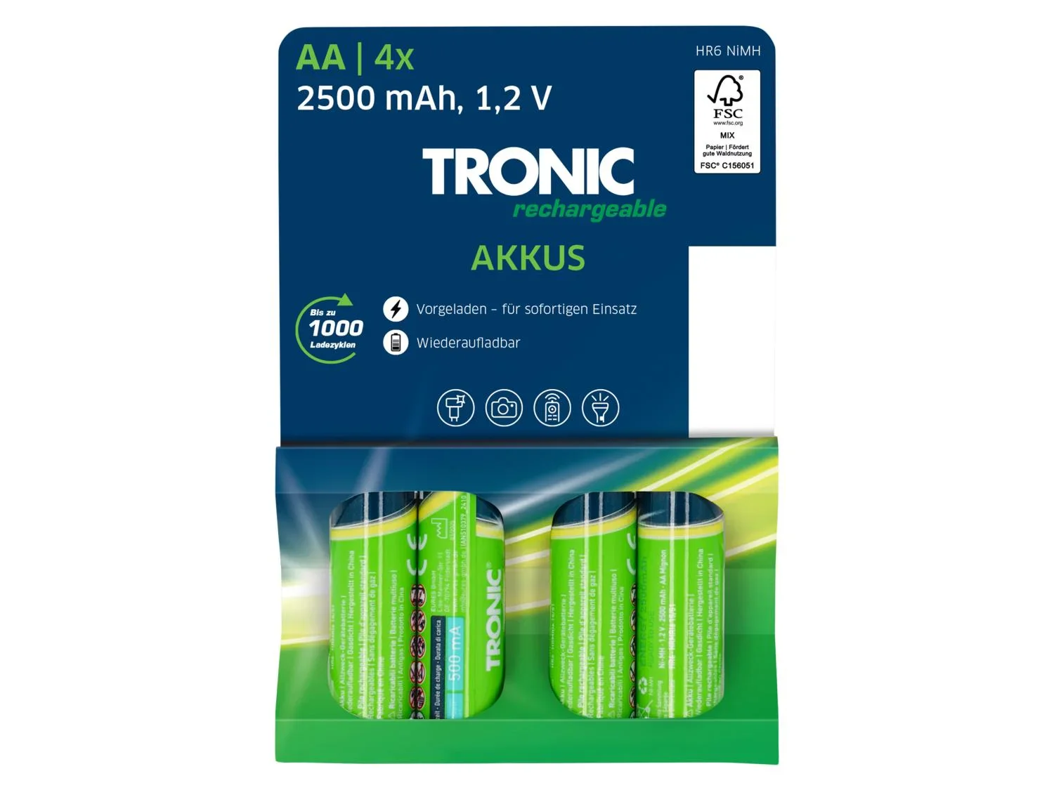 TRONIC Piles rechargeables