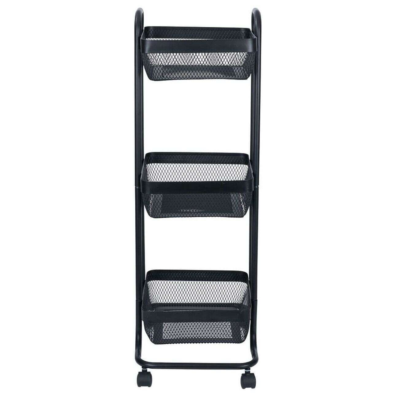 Desserte en métal noir 3 niveaux - L.34xl.27,3xH.78,5cm