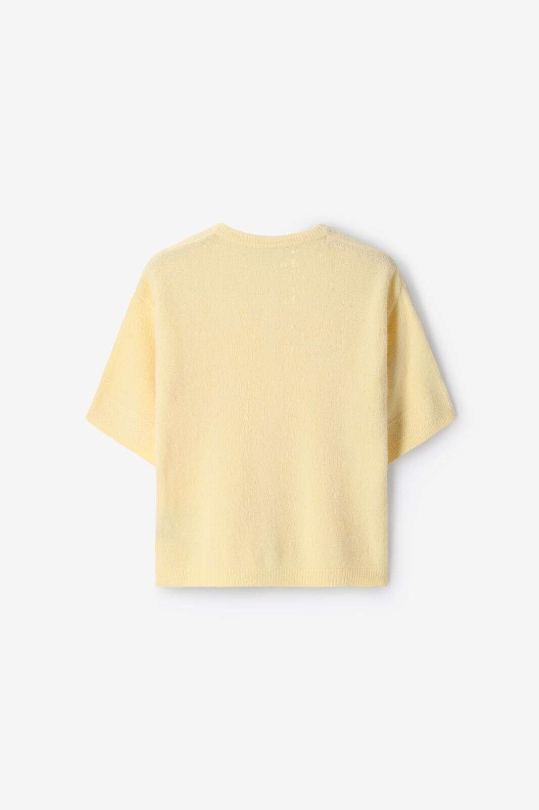 Lichtgeel gebreid vest