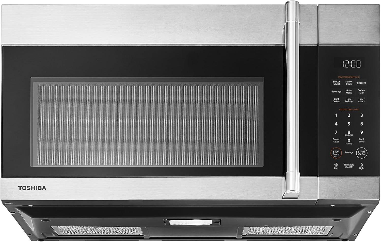 TOSHIBA Countertop Microwave Oven, 0.9 Cu.Ft, 900W, Black Stainless Steel