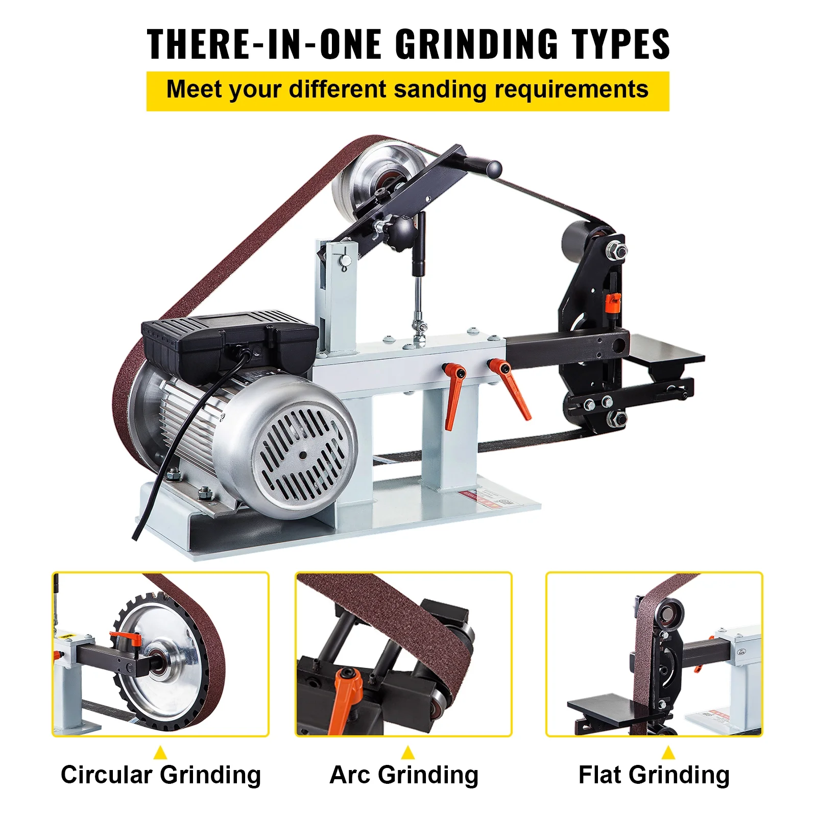 2" x 82" Belt Grinder, 2HP 1500W, Versatile 3 in 1 Constant Speed Sander, 110V Bench Sander with 12" Wheel, Flat Platen Tool Rest, Ideal for Knife Crafting Image 8
