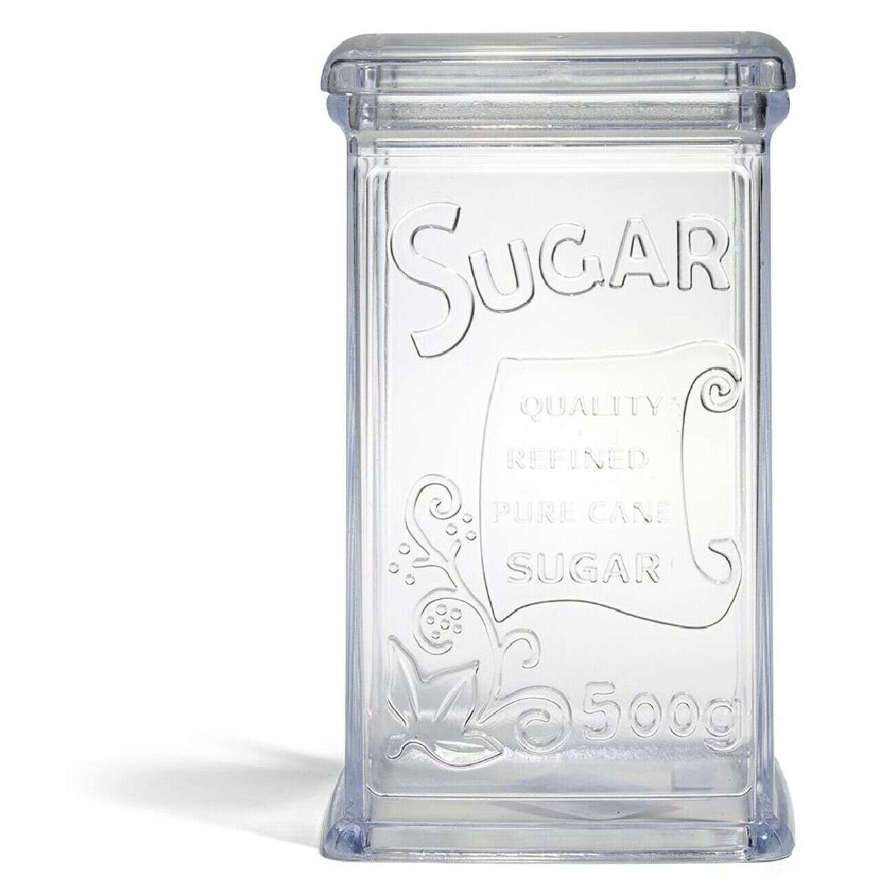 Boîte à sucre 500g plastique transparent 11,5x9xH19cm