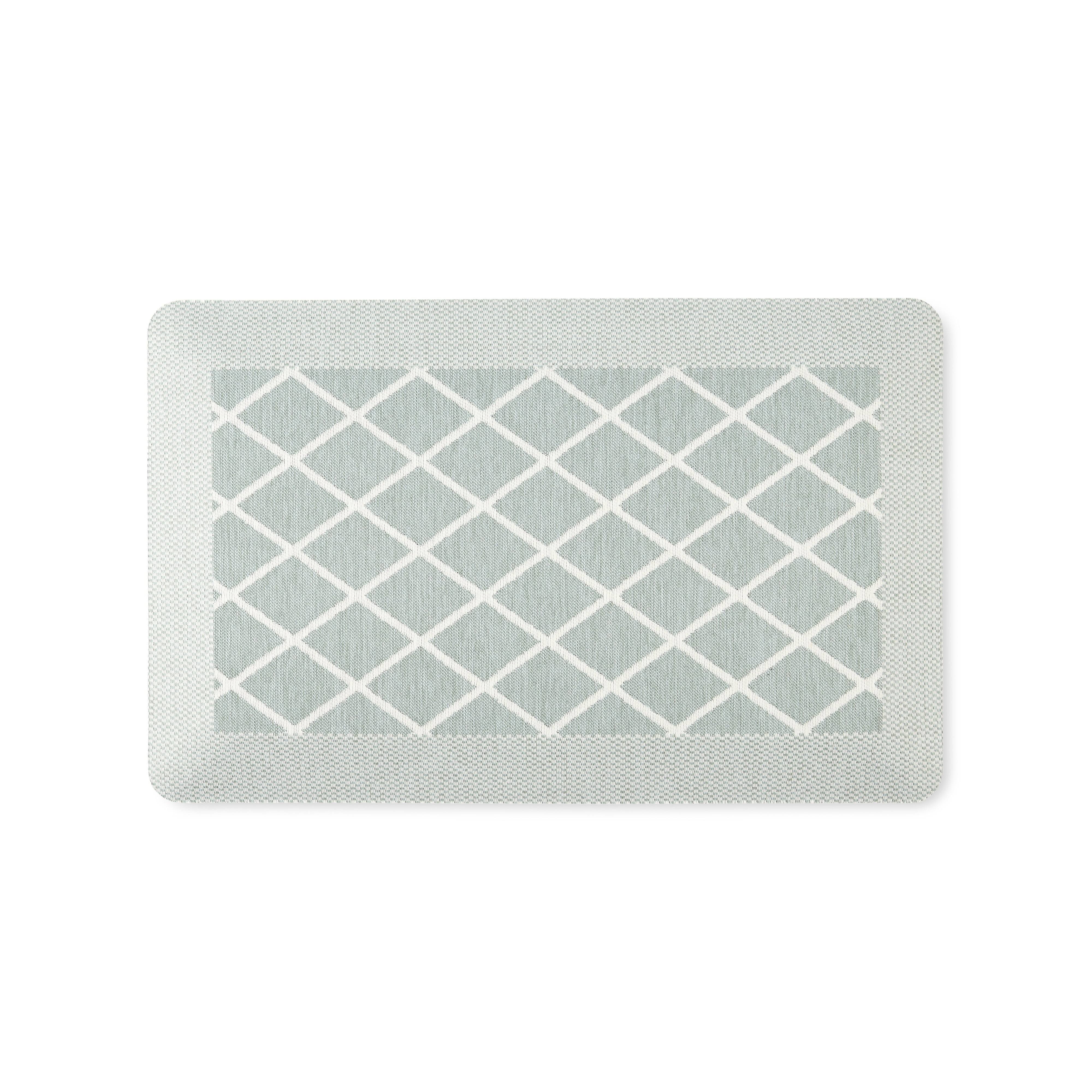 Martha Stewart Miles Modern Diamond Anti-Fatigue Air-Infused Kitchen Mat, Mint Green, 19.6