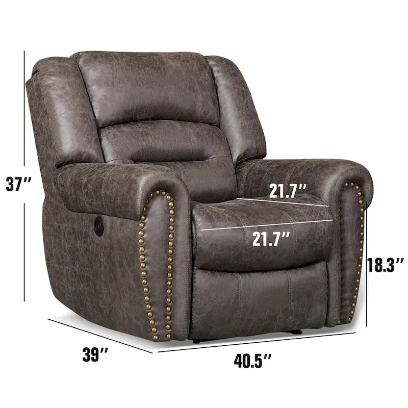 Manual Recliner Chair with Padded Armrests