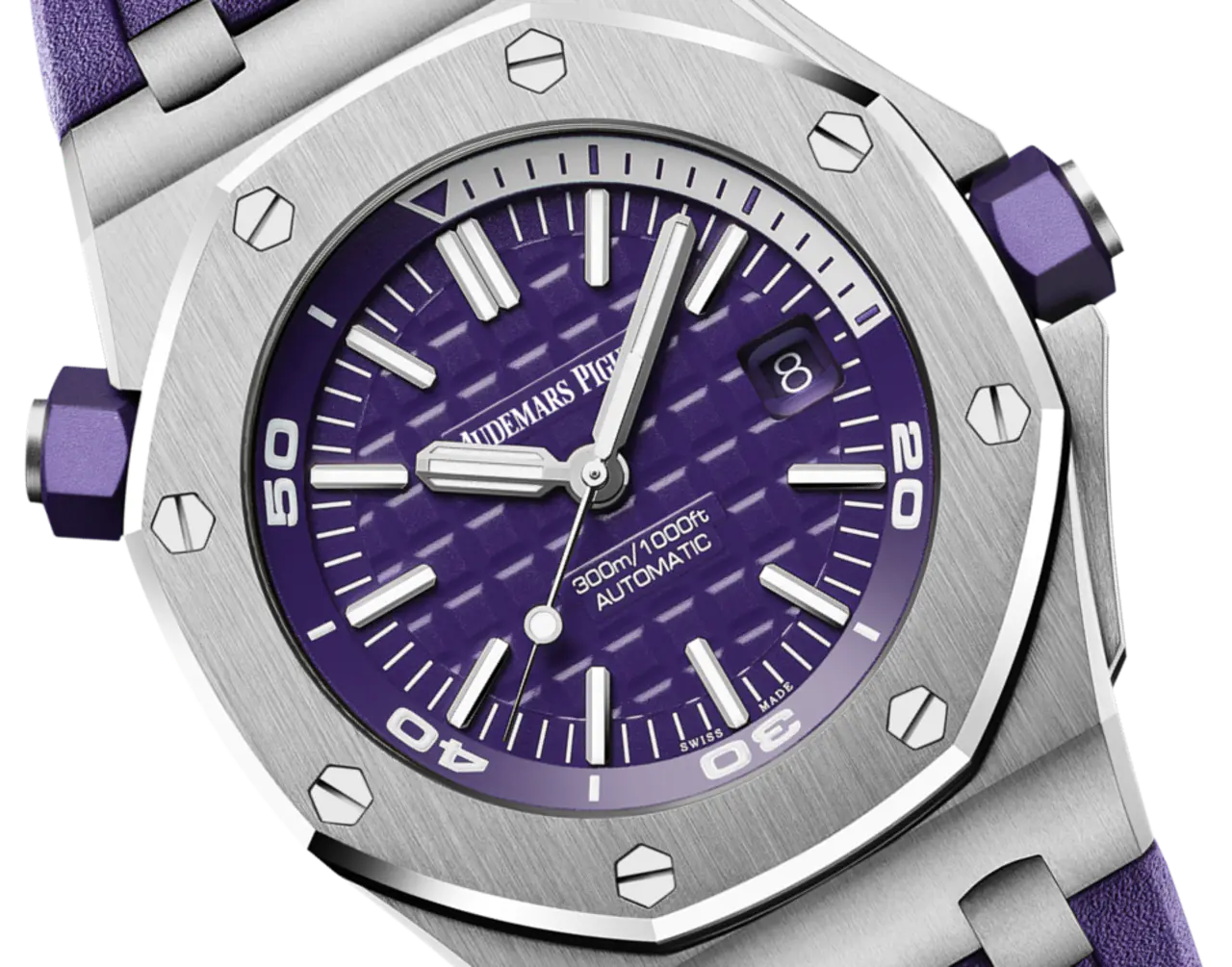 【Super Clone】Audemars Piguet Offshore Diver Purple Dial 42mm 15710ST.OO.A077CA.0