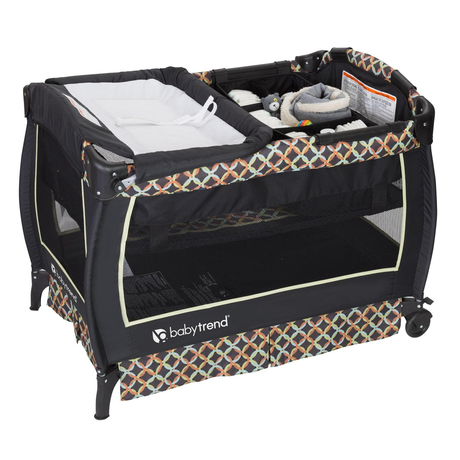 Twins Nursery Center Playard with Travel Bag Circle Tech Multi-Color Black - Image 3