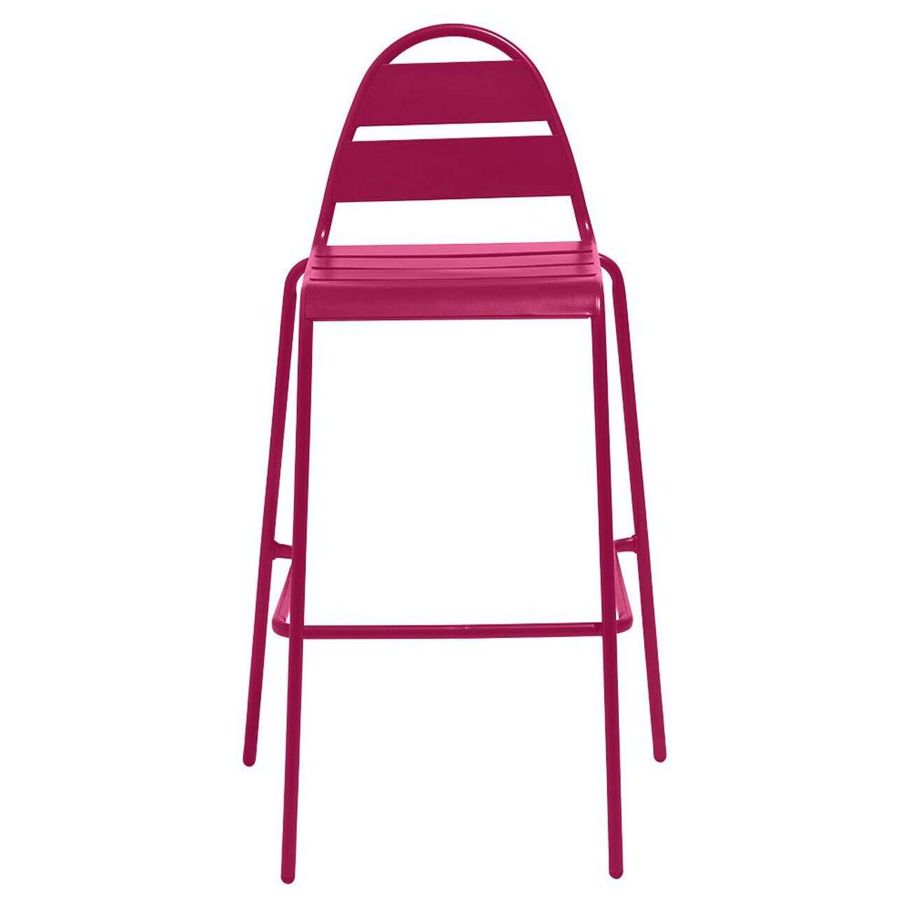 Chaise haute de jardin Fun métal rouge 59x58xH105cm