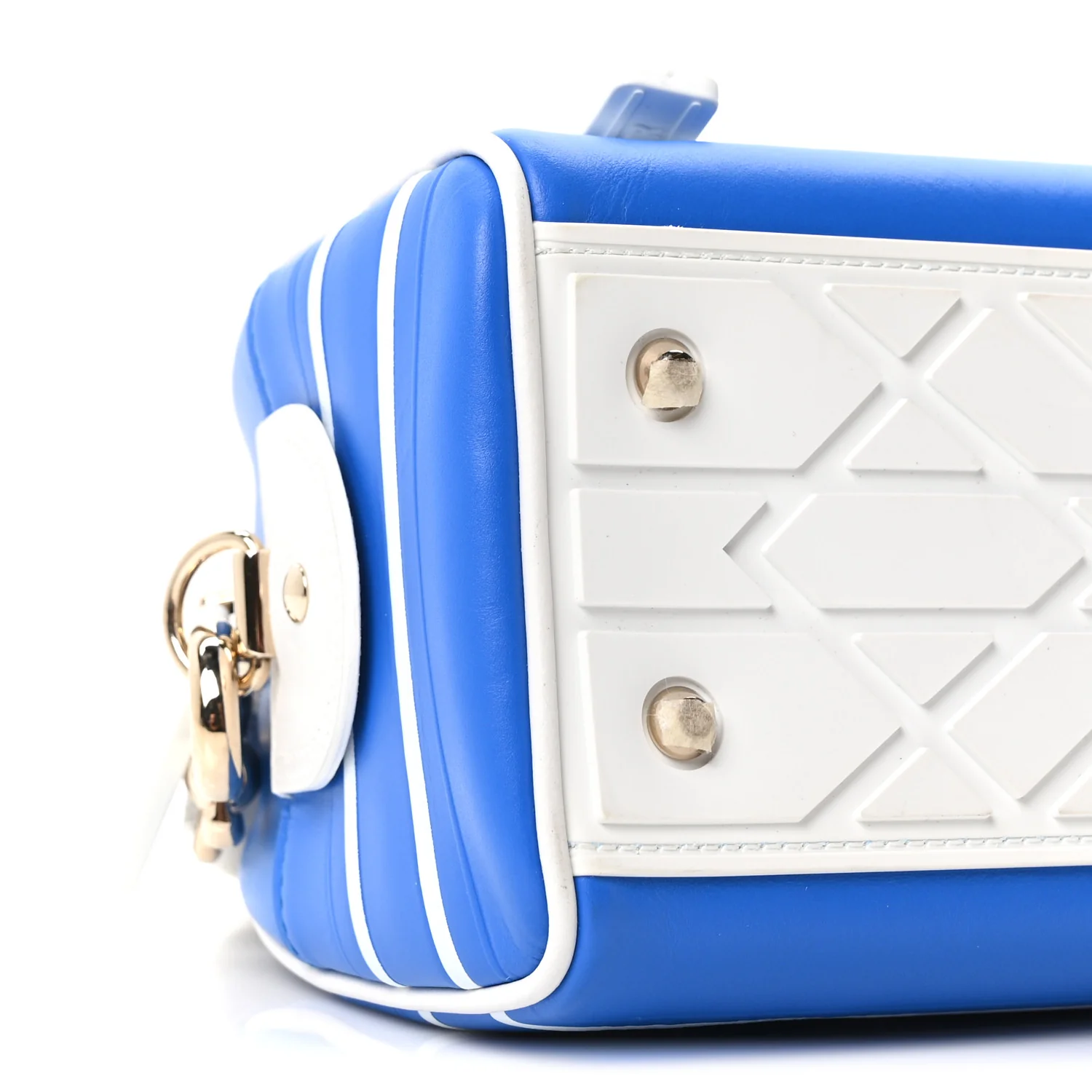 Calfskin Small Dior Vibe Zip Bowling Bag Blue