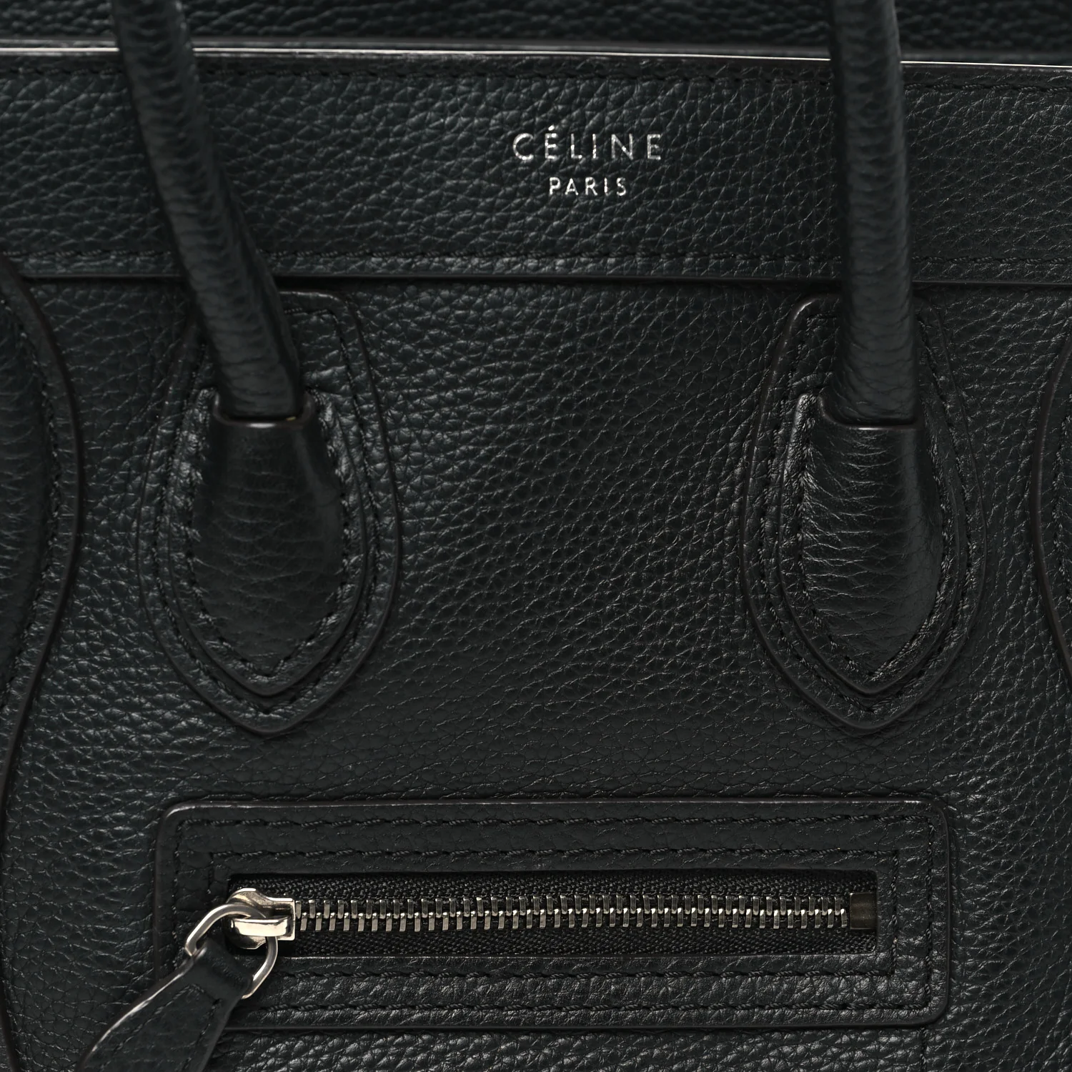 Pebbled Calfskin Nano Luggage Black