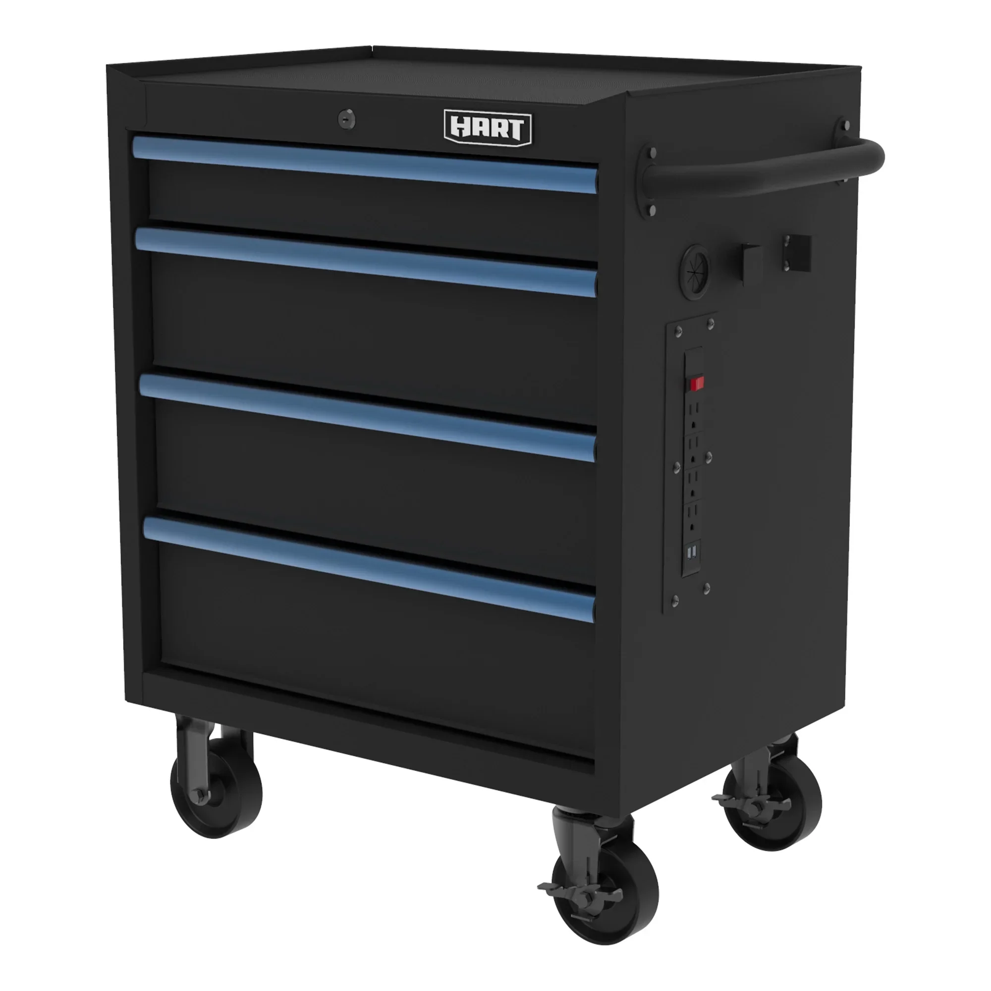 HART 26-Inch 4-Drawer Heavy-Duty Steel Tool Chest, Locking Garage Storage Organizer
