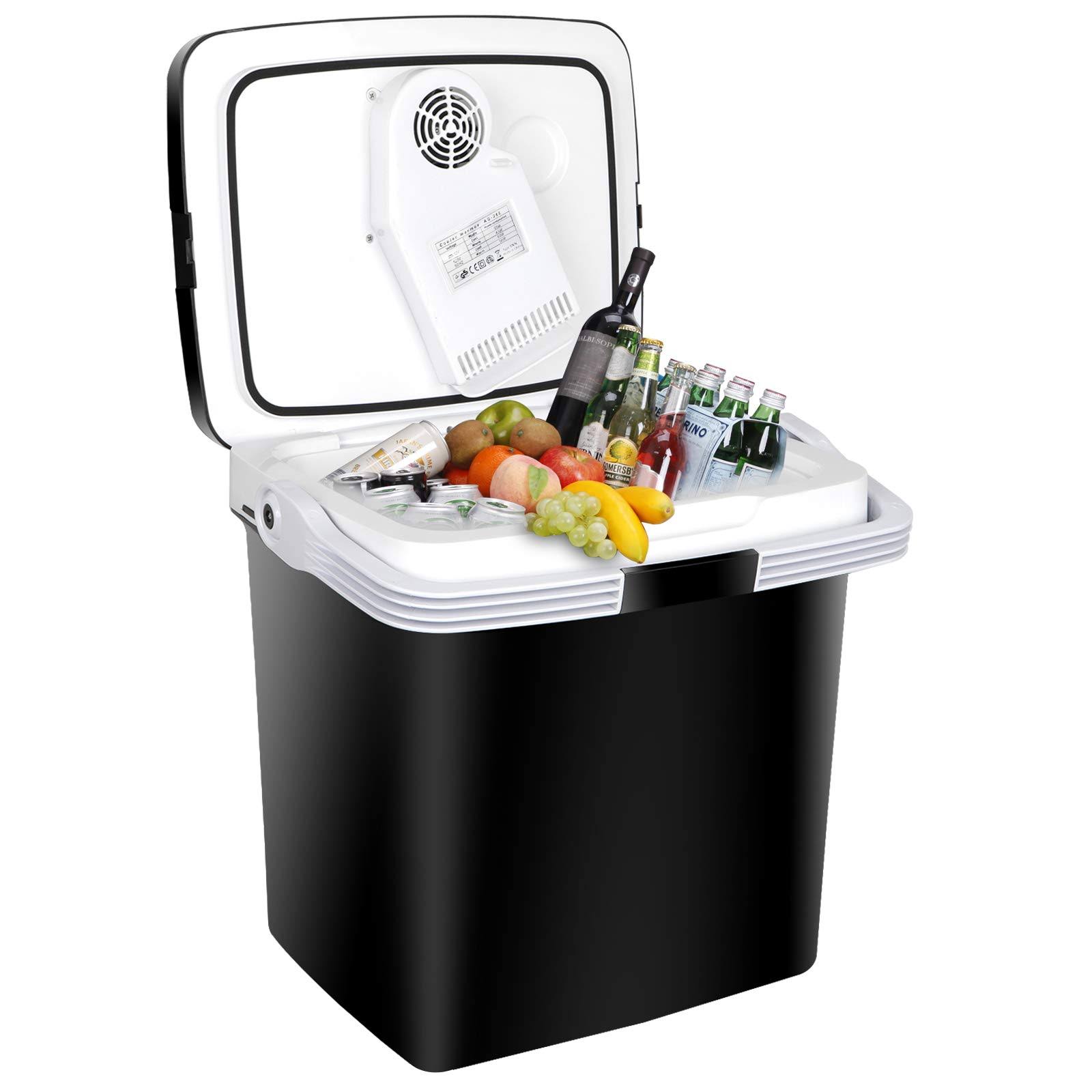 Super Deal Pro 28 qt Portable Electric Cooler and Warmer, Mini 12V DC Car Refrigerator Plug in Cooler Car Refrige for Camping, Fishing, Work Beach