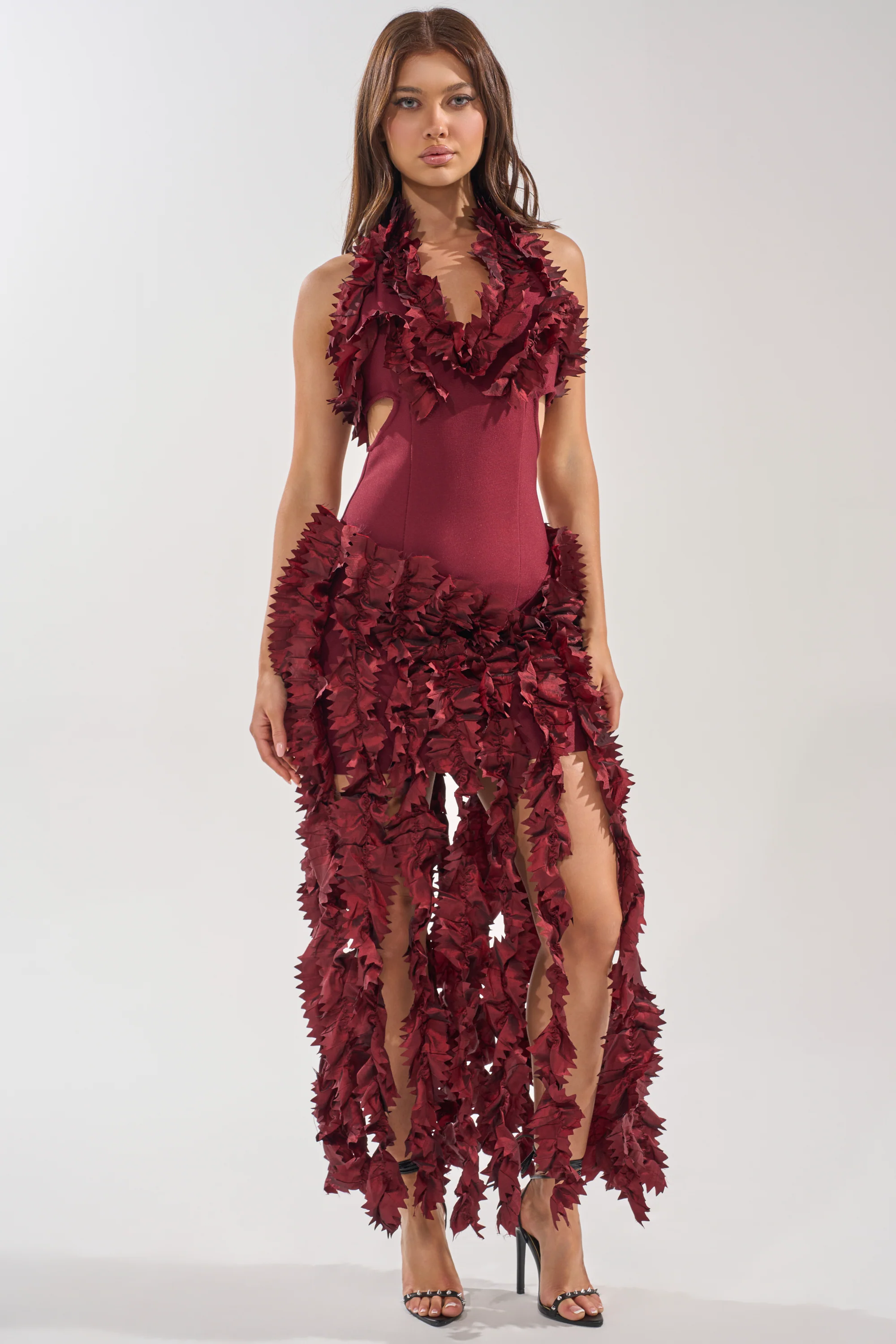 BEST DRESSED FLOCKED MAXI DRESS - Akira Store
