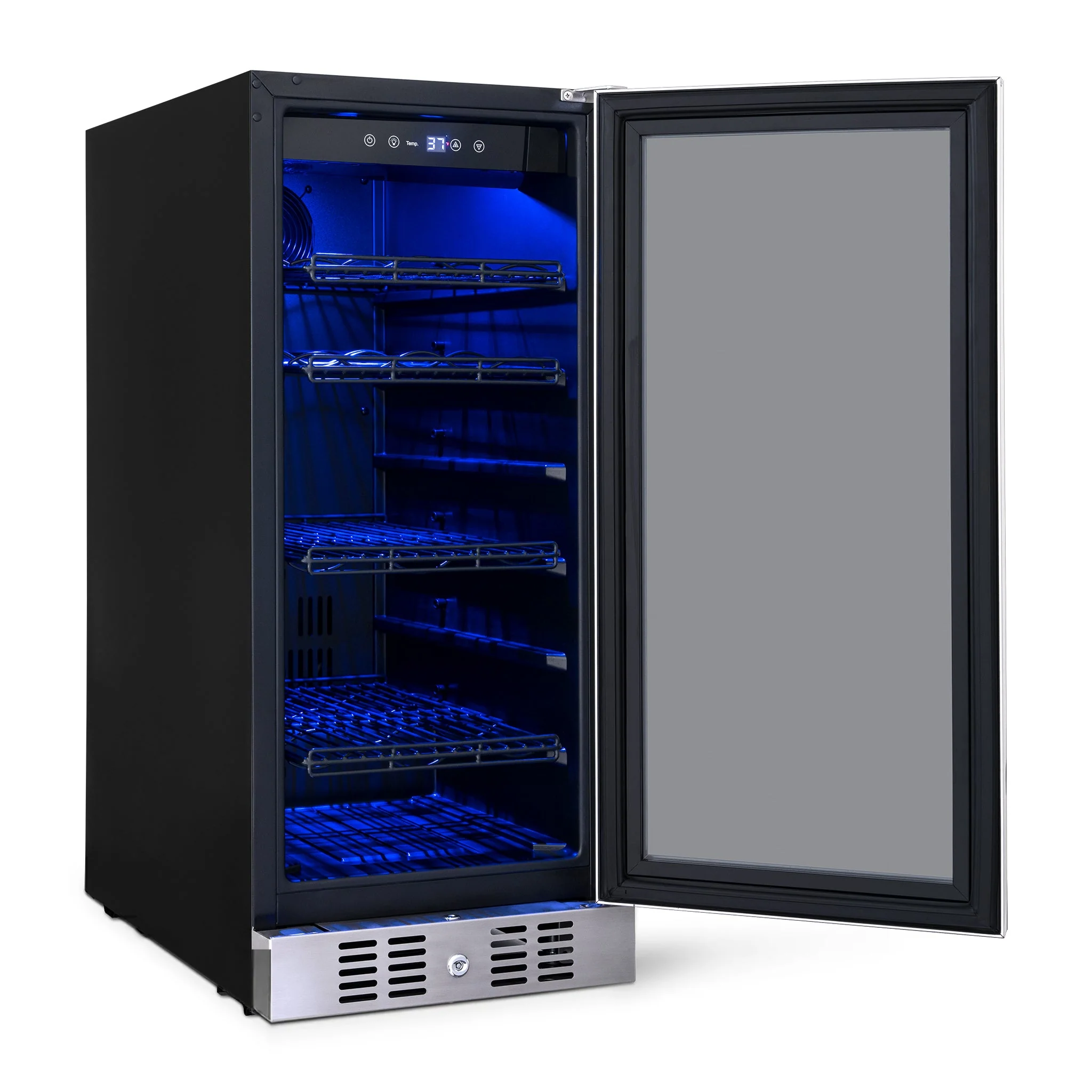 Newair 80-Can, 33-Bottle Built-in Stainless Steel Beverage Fridge - 15