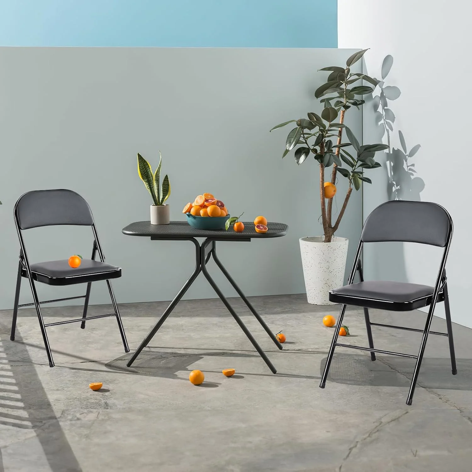 Lot de 12 chaises pliantes Sweetcrispy, chaises pliantes rembourrées en cuir, chaises pliantes robustes en métal