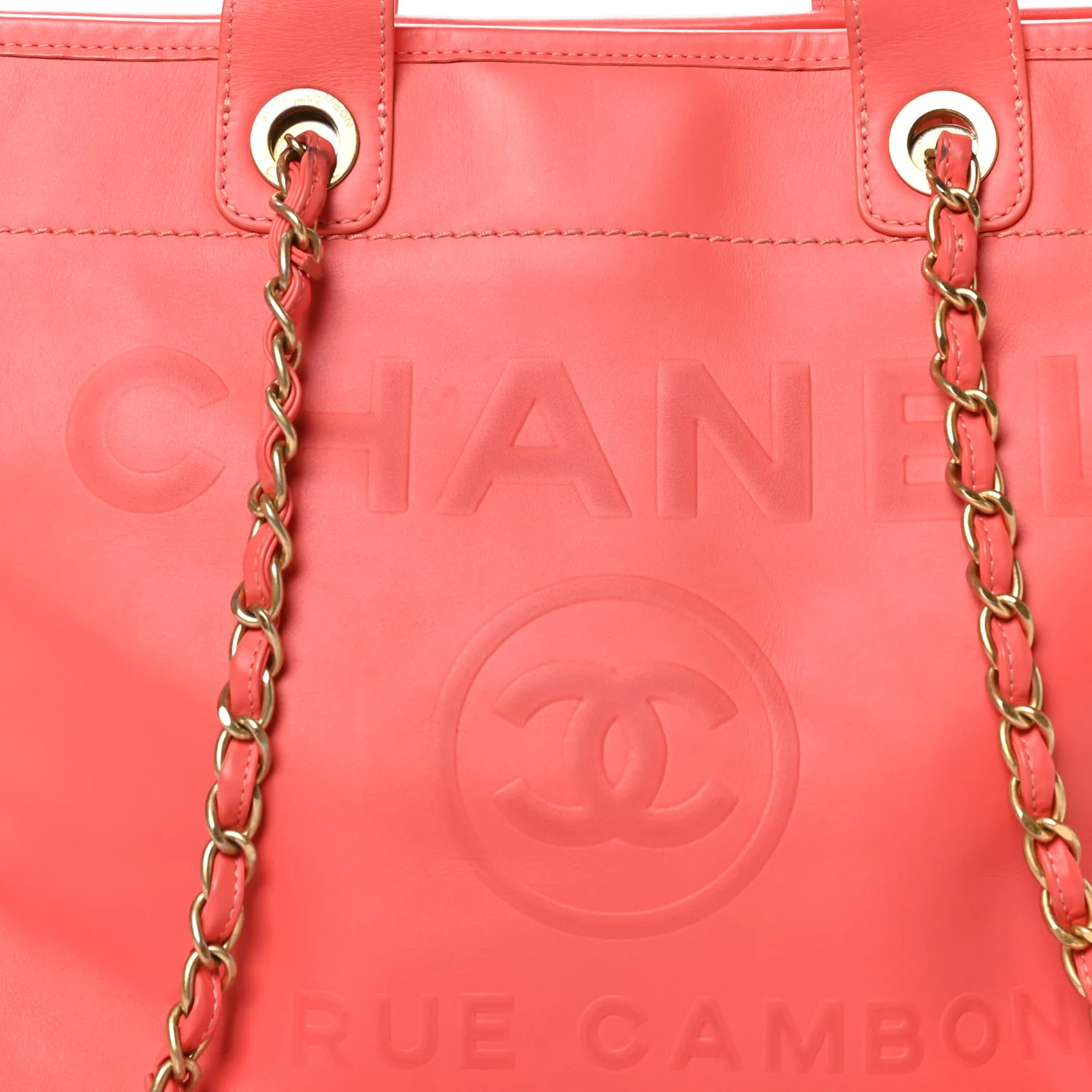 Calfskin Medium Deauville Tote Pink