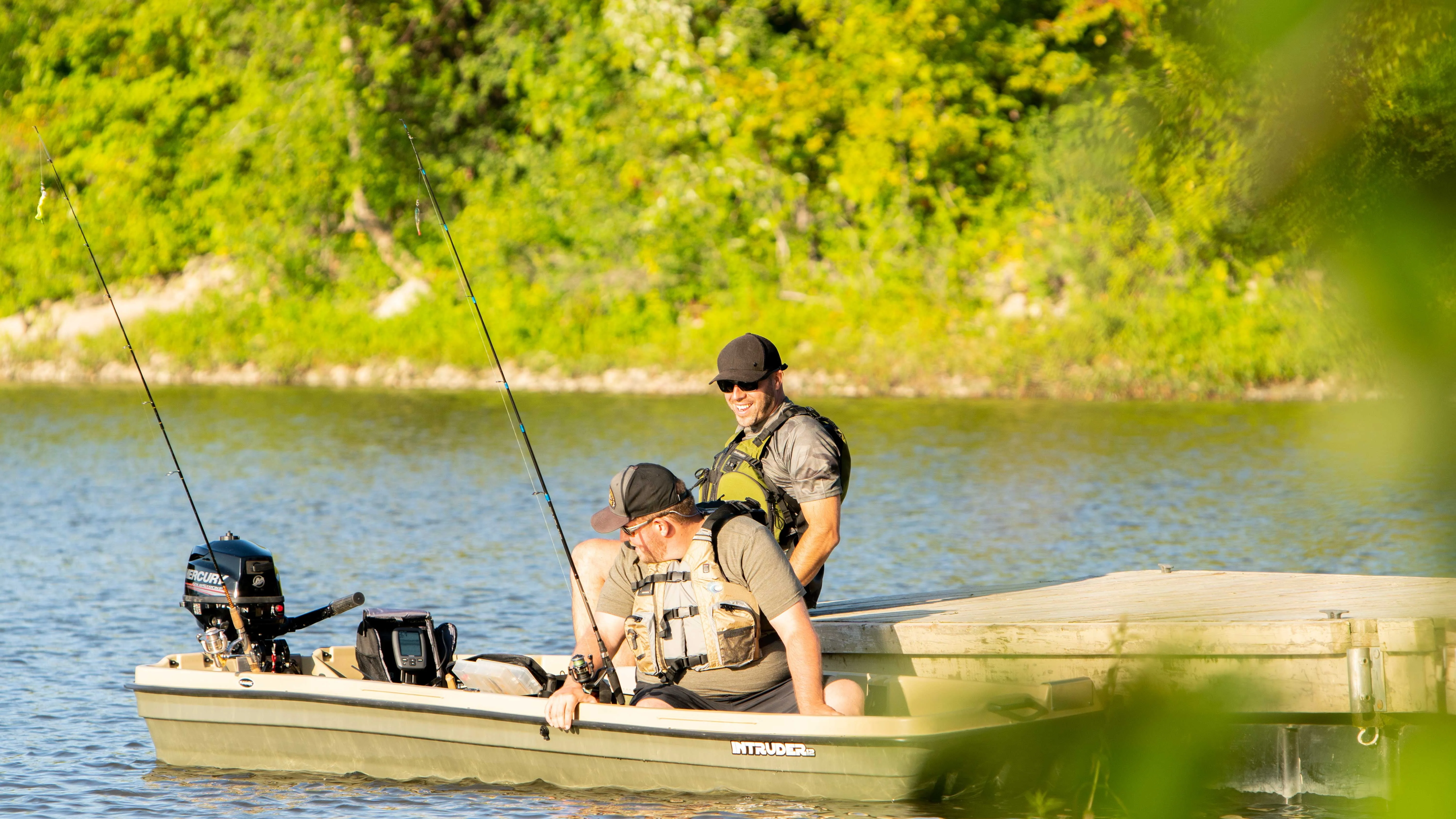 Pelican Boat Intruder 12 Jon Fishing Boat 12 ft Great for Hunting/Fishing, Khaki/Beige Image 5