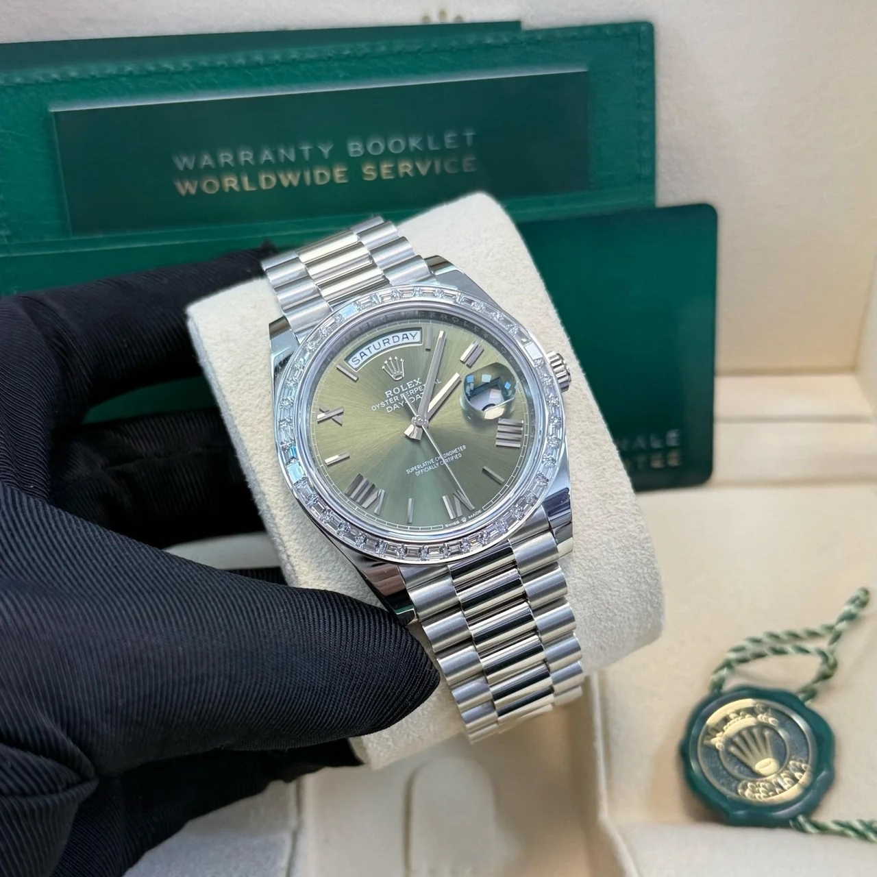 [Super Clone]RLX Day-Date 40mm 228396TBR-0020 Green Roman Dial