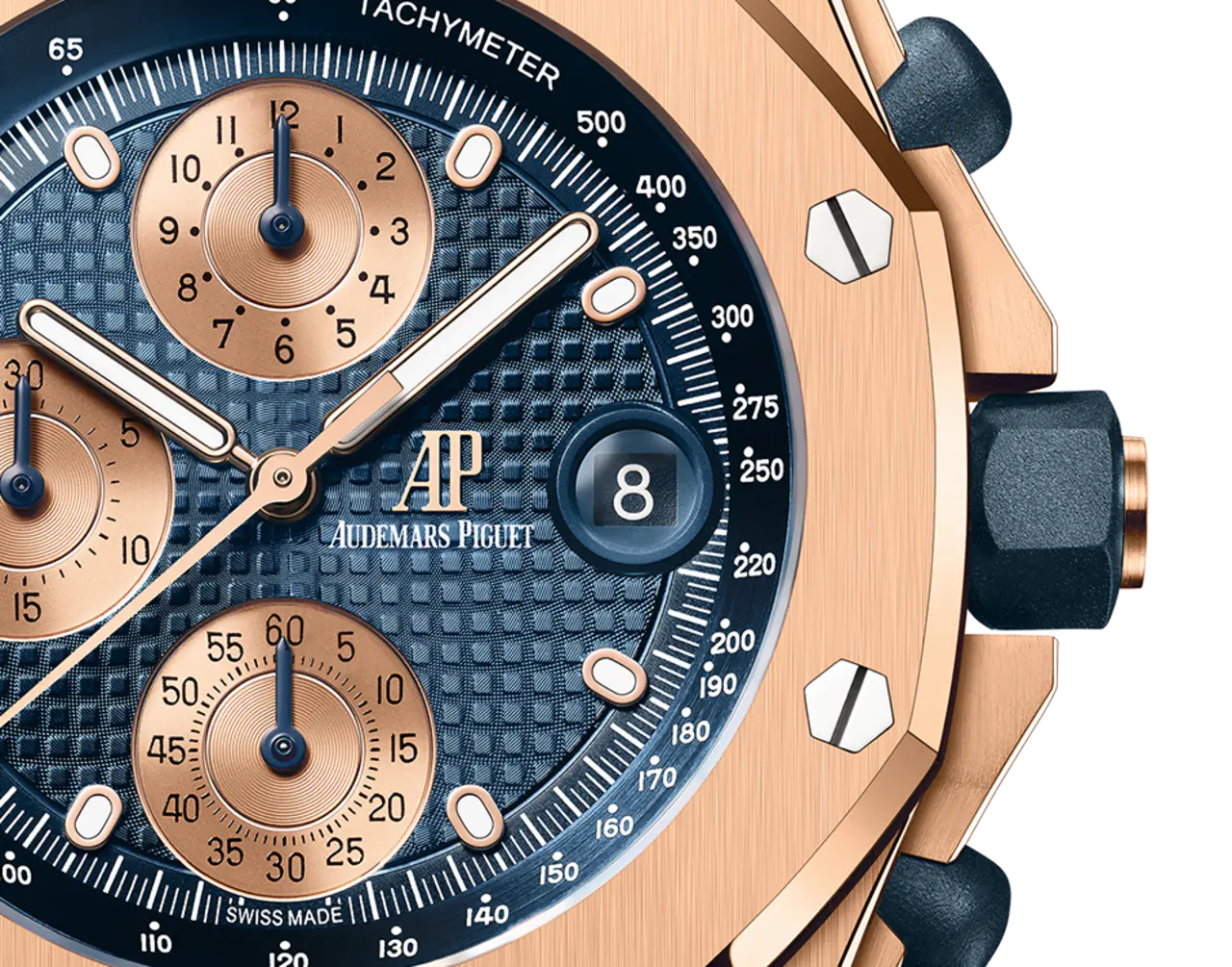 【Super Clone】Audemars Piguet  OFFSHORE Pink Gold Blue Dial CHRONOGRAPH 42mm 26238OR.OO.2000OR.01