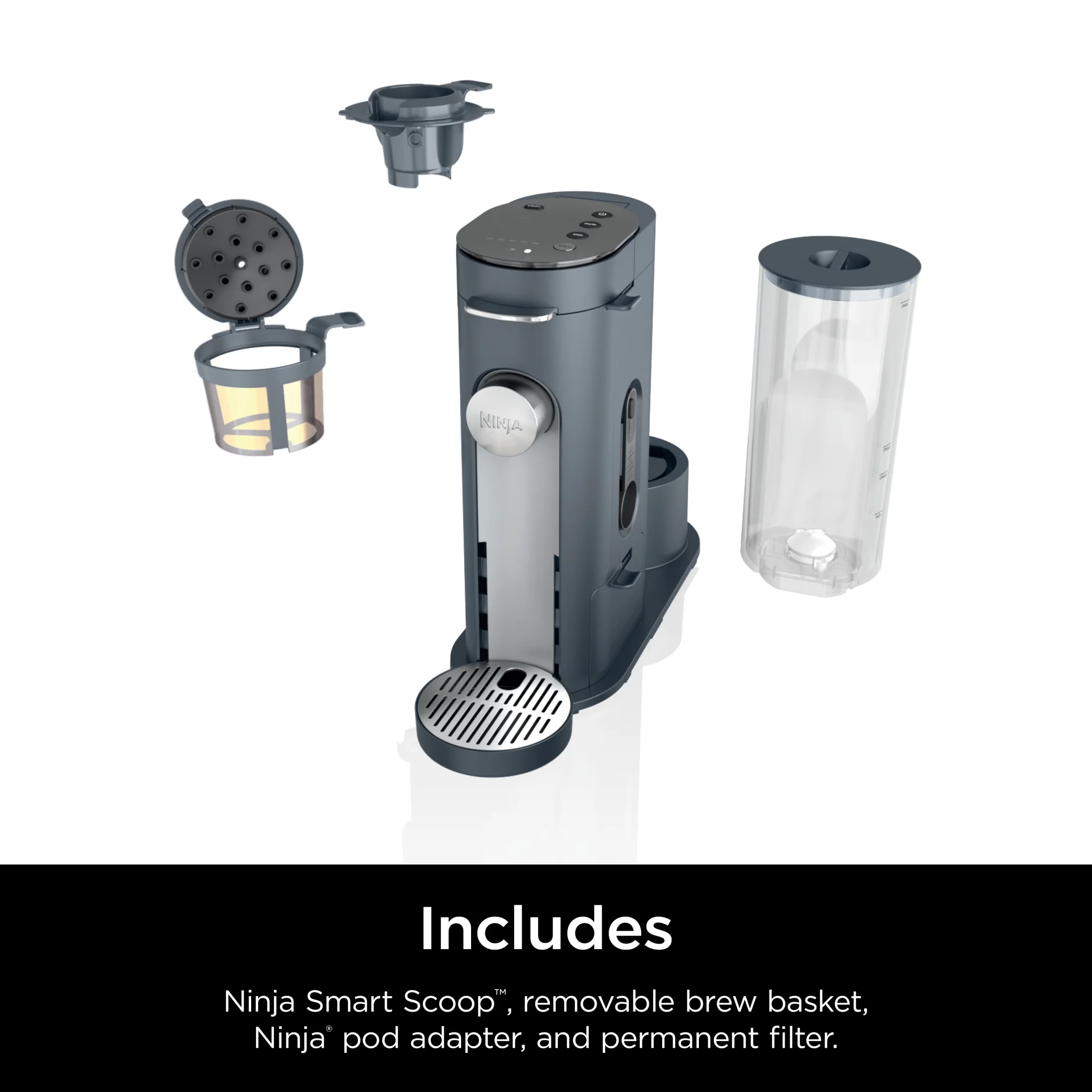 Pods Grounds Single-Serve Coffee Brewer, Steam Grey(Gray) - Image 10
