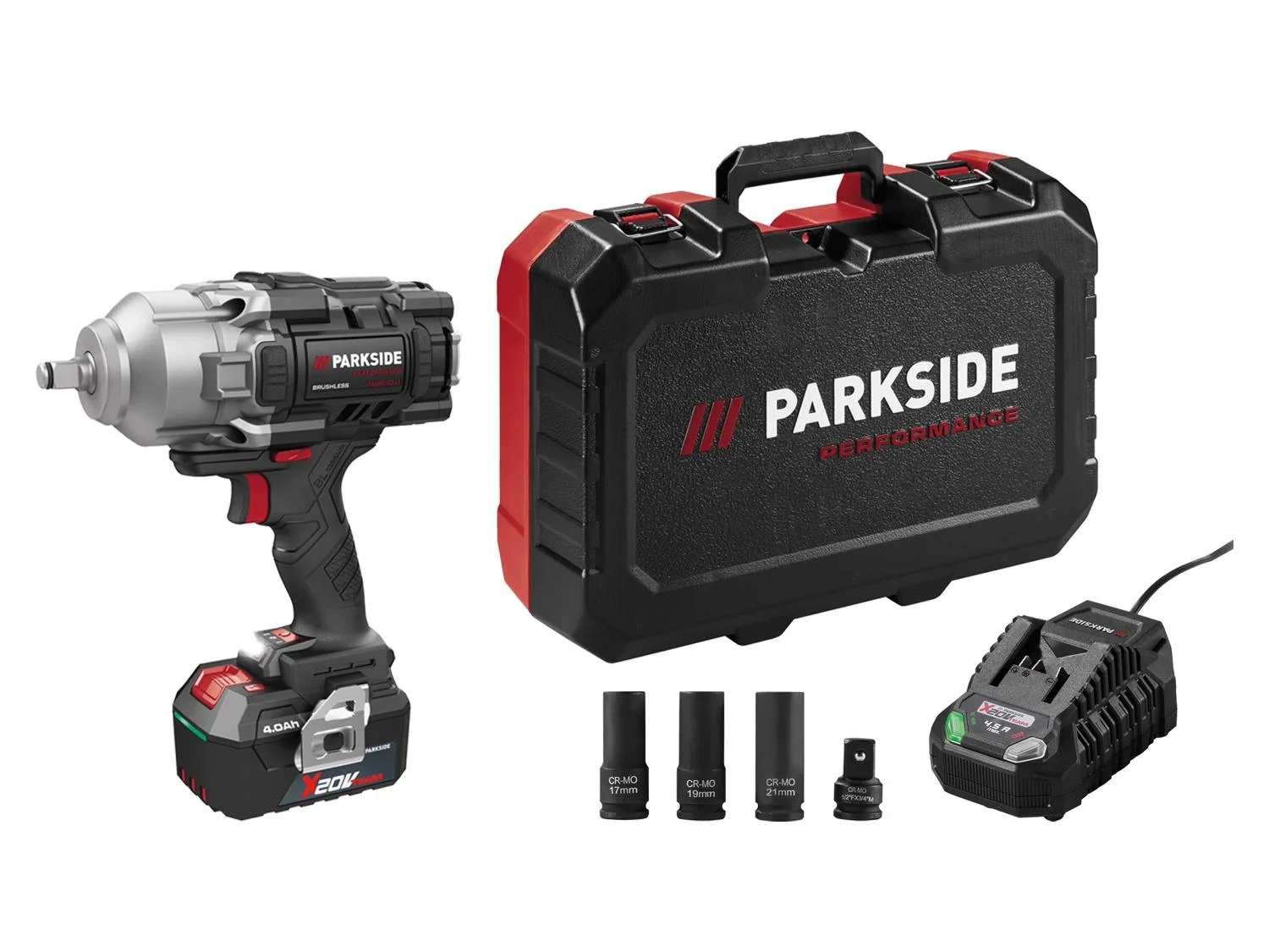 PARKSIDE PERFORMANCE Set visseuse  chocs sans fil PASSP 20-Li C4 + Batterie + Chargeur, 20 V