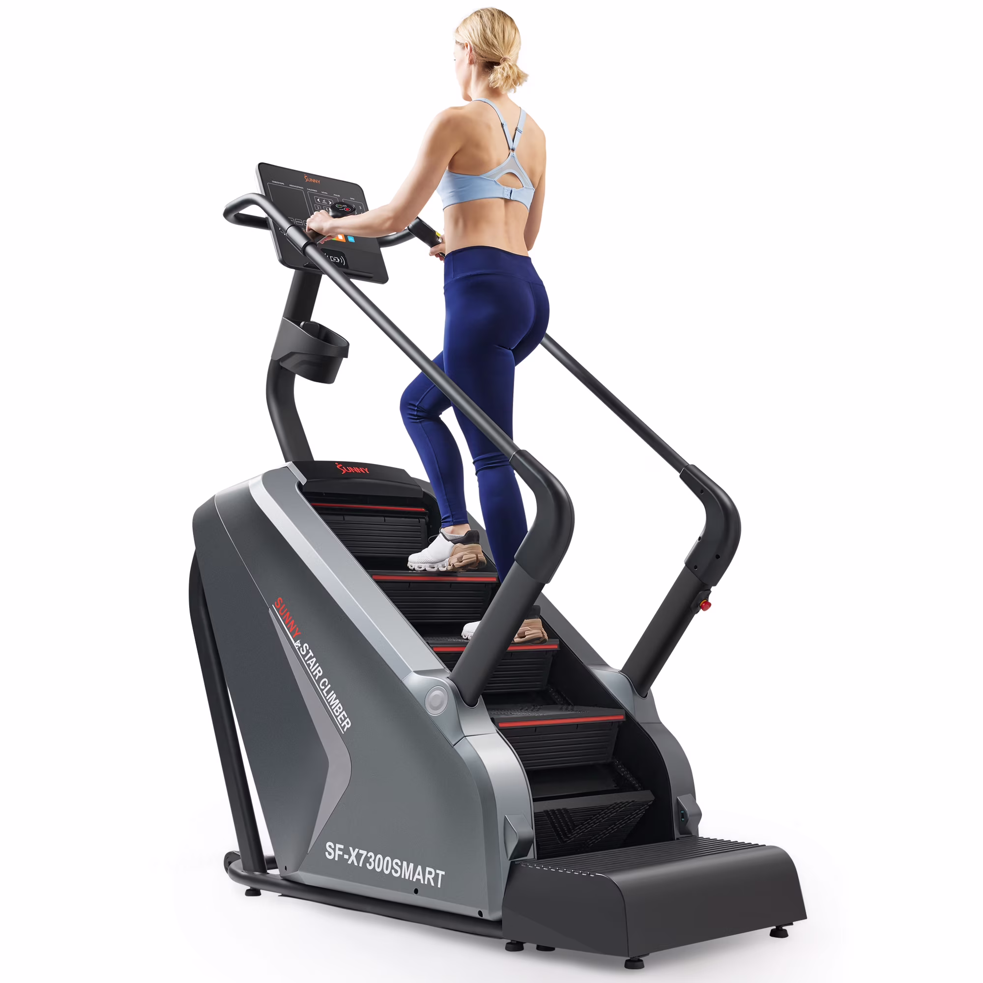 Sunny Health & Fitness High - Intensity Stair Stepper Climber, Commercial Grade, 25 Levels of EMS, Cardio and Lower Exercise, 400 lb Capacity W FREE Sunnyfit App - SF - X7300SMART