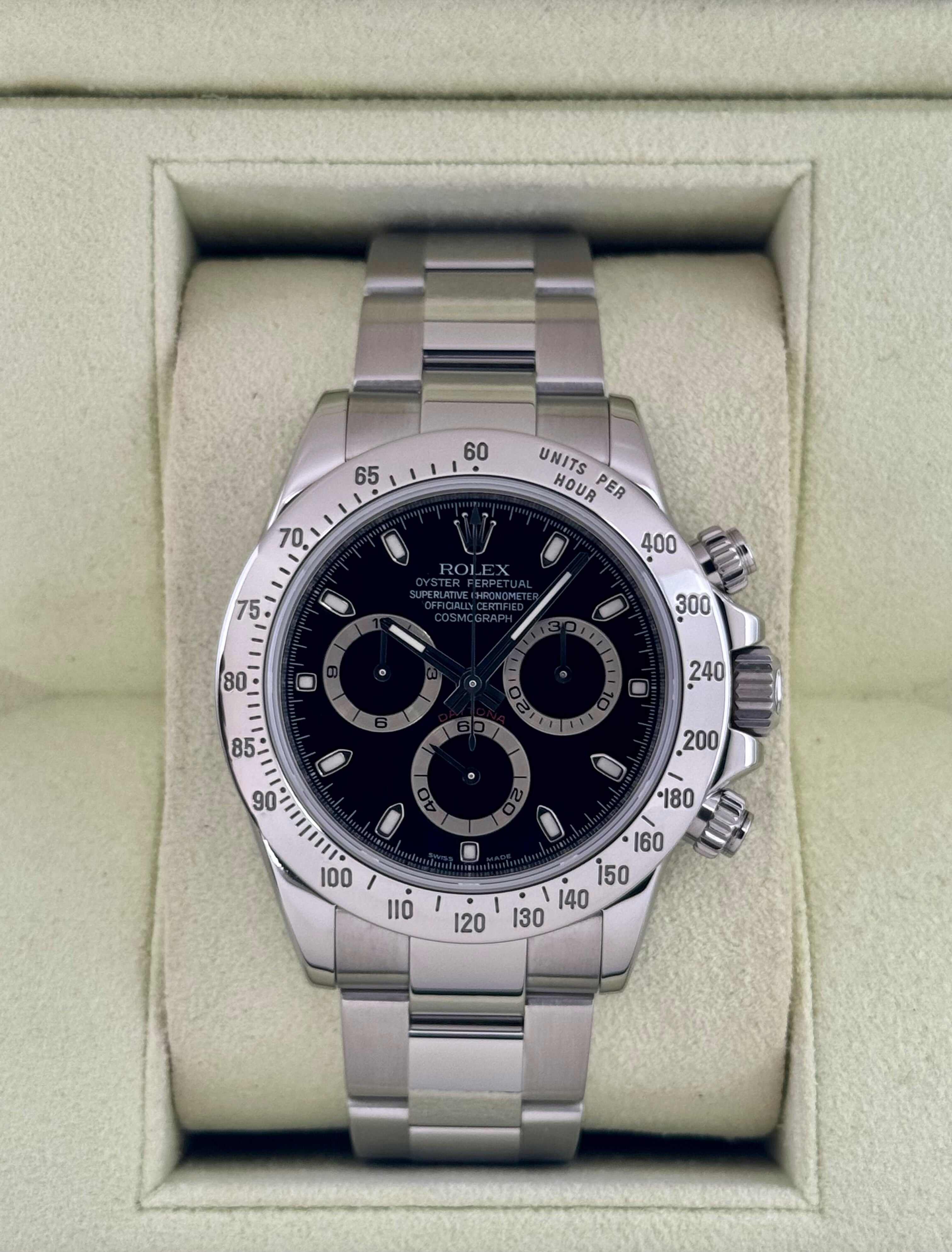 2009 ロレックスデイトナ40mm 116520 ステンレススチール ブラックダイヤルRolex