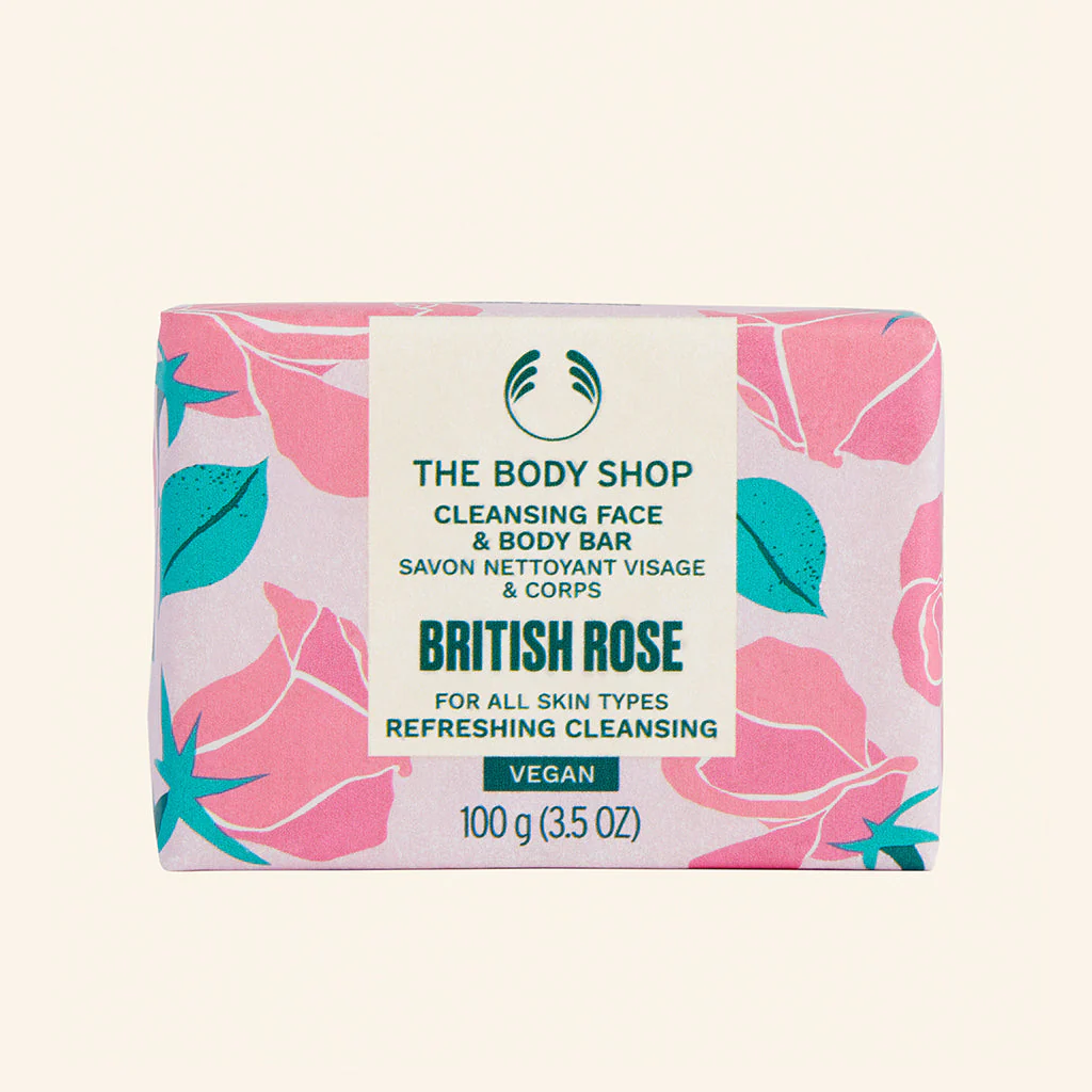 British Rose Cleansing Face & Body Bar
