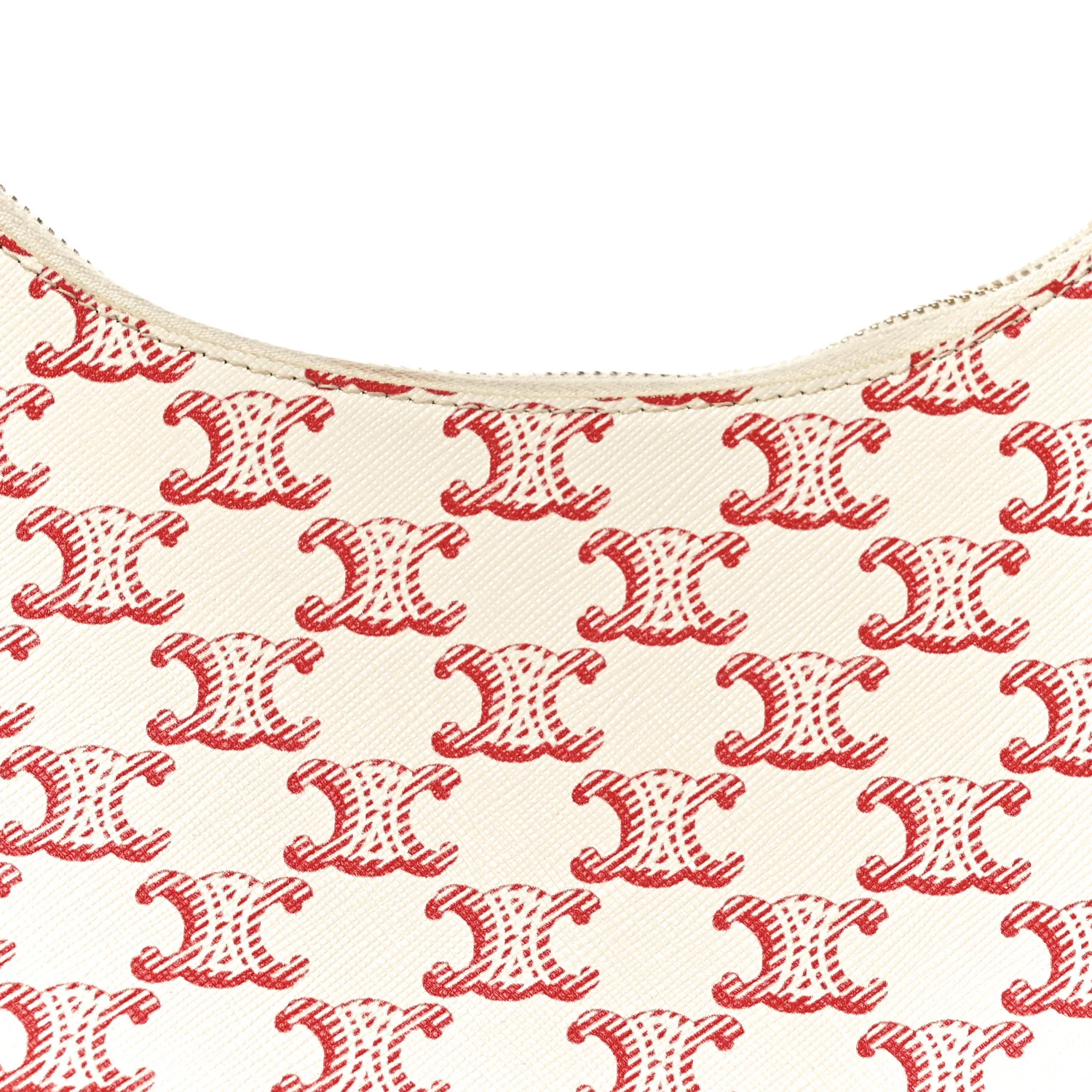 Canvas Calfskin Ava Triomphe Shoulder Bag Red