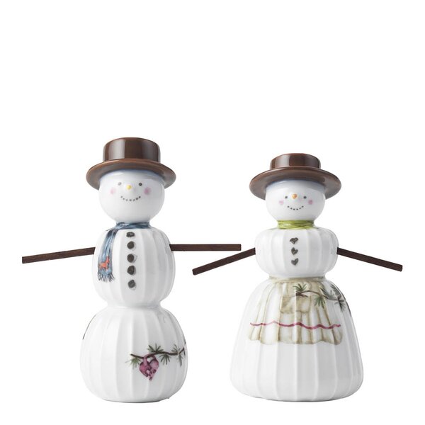 Hammershøi Christmas figur 2 stk snømann og snøkone hvit
