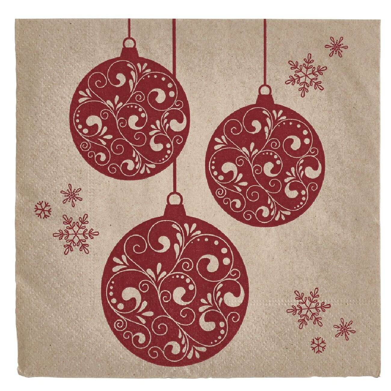 Serviette jetable beige et rouge x20