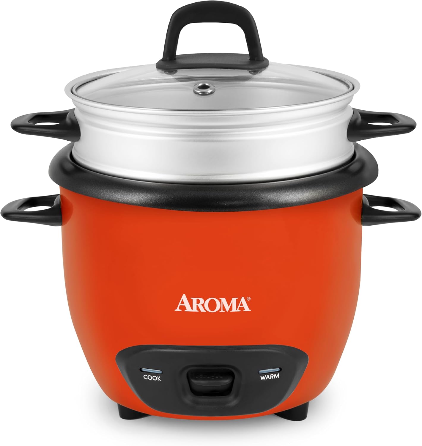 AROMA® Rice Cooker, 3-Cup (Uncooked) / 6-Cup (Cooked), Small Rice Cooker, Oatmeal Cooker, Soup Maker, Auto Keep Warm, 1.5 Qt, White, ARC-363NG